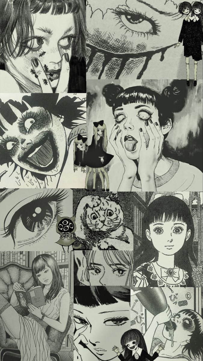 ｃｏｌｌａｇｅ. Goth wallpaper, Scary art, Japanese horror