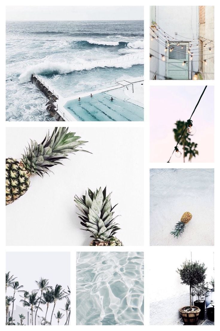 Moodboard by LeaBo Summer blue color palette design inspiration. iPhone wallpaper tumblr aesthetic, Aesthetic iphone wallpaper, Mood board design