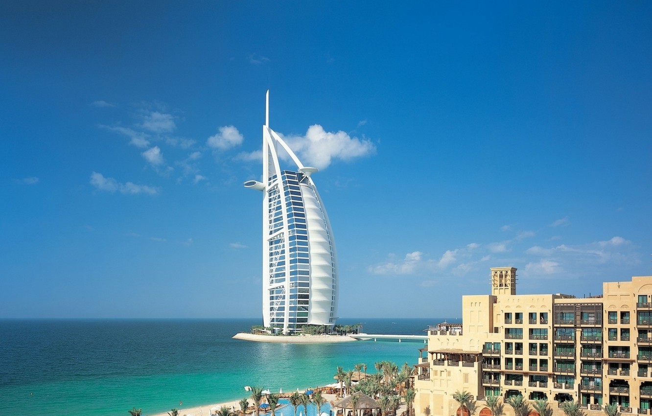 Wallpaper sea, beach, the sky, the city, Dubai image for desktop, section город