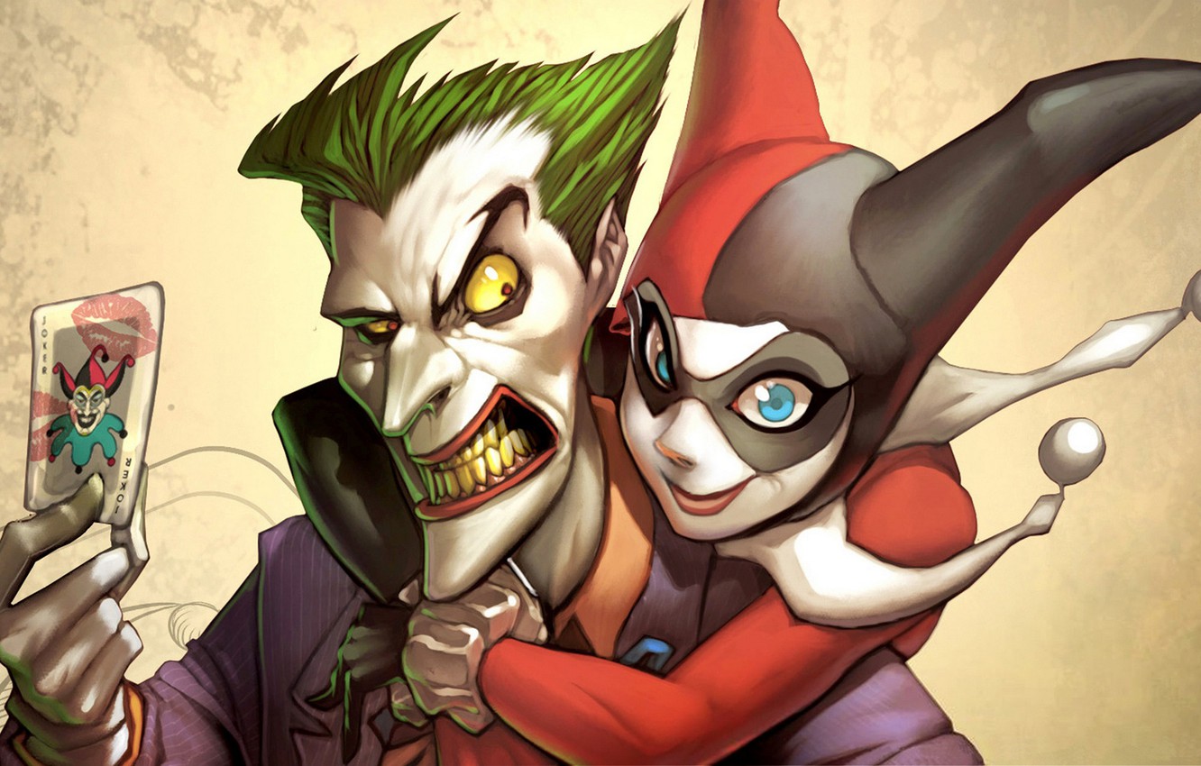 Wallpaper map, Joker, DC Comics, Harley Quinn image for desktop, section фантастика