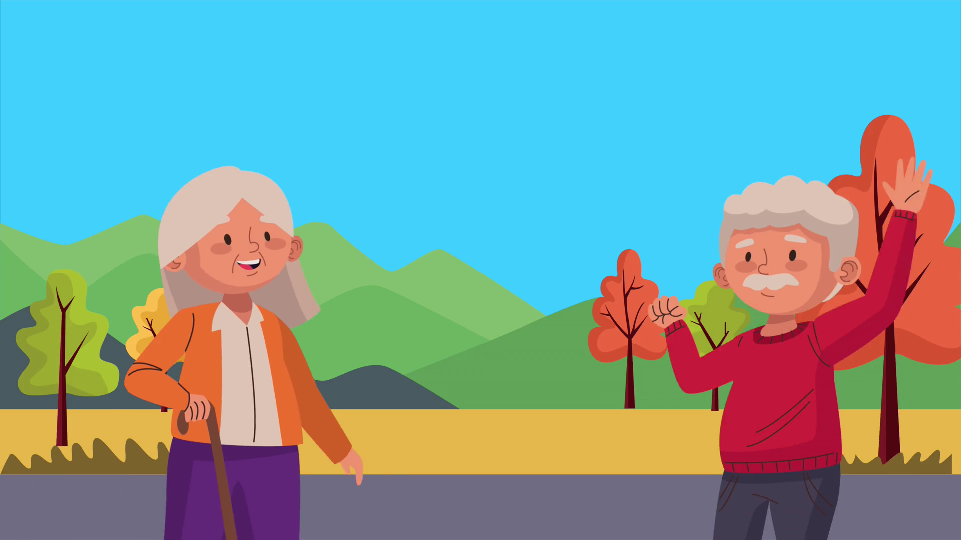 old couple lovers dancing activity characters , 4k video animated Stock Video Footage