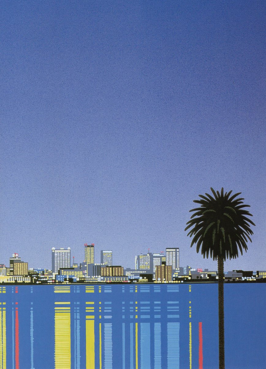 Painting Retro style 1980s trees Hiroshi Nagai HD phone wallpaper   Peakpx