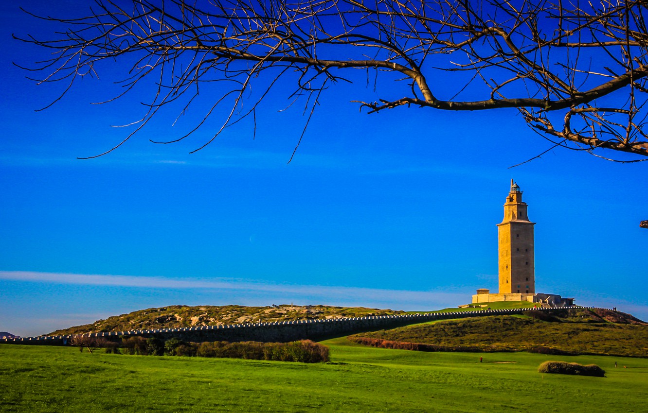 Wallpaper Spain, the Roman lighthouse, the tower of Hercules, (Torre de Hercules), La Coruna image for desktop, section пейзажи