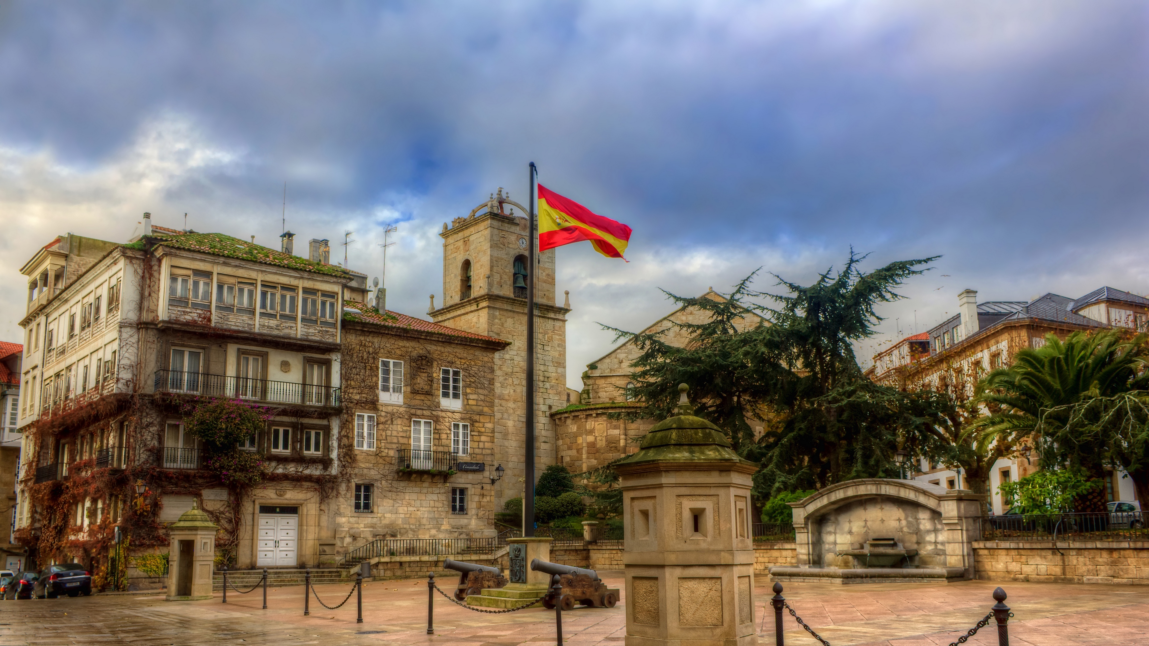 Wallpaper 4k hdr, square in la coruna, spain 4k Wallpaper