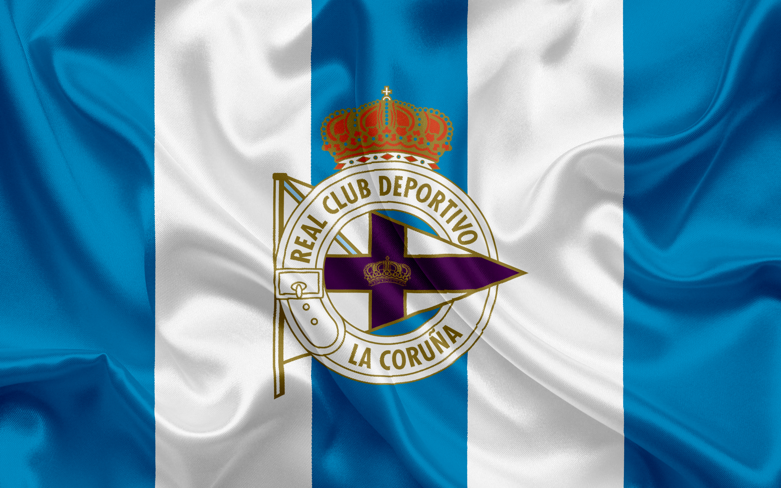 Download wallpaper Deportivo La Coruna, football club, Deportivo emblem, logo, La Liga, La Coruna, Spain, LFP, Spanish Football Championships for desktop with resolution 2560x1600. High Quality HD picture wallpaper