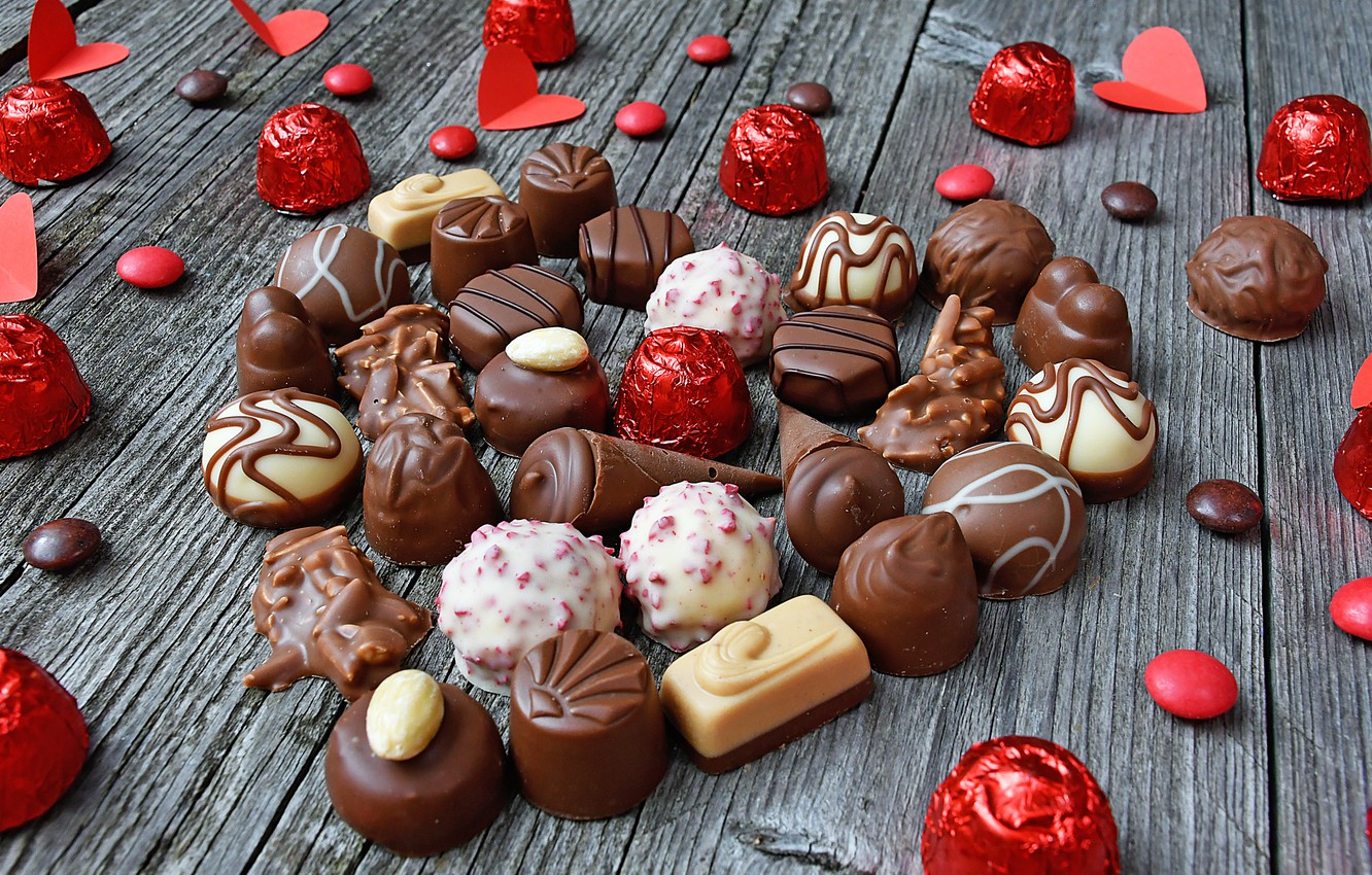 Wallpaper love, heart, candy, heart, chocolate, candy image for desktop, section еда