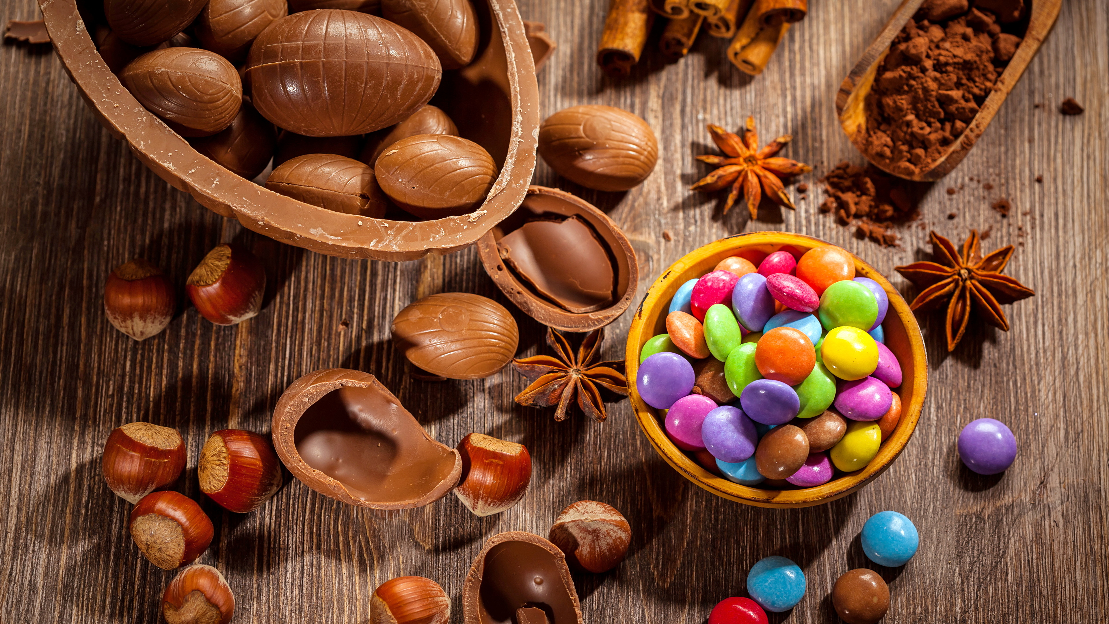 Photos Easter Eggs Chocolate Candy Food 3840x2160