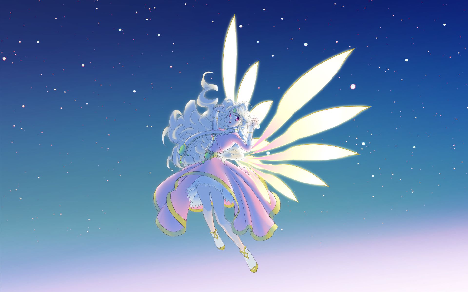 Wallpaper sky, stars, anime, fairy desktop wallpaper Anime (2022)