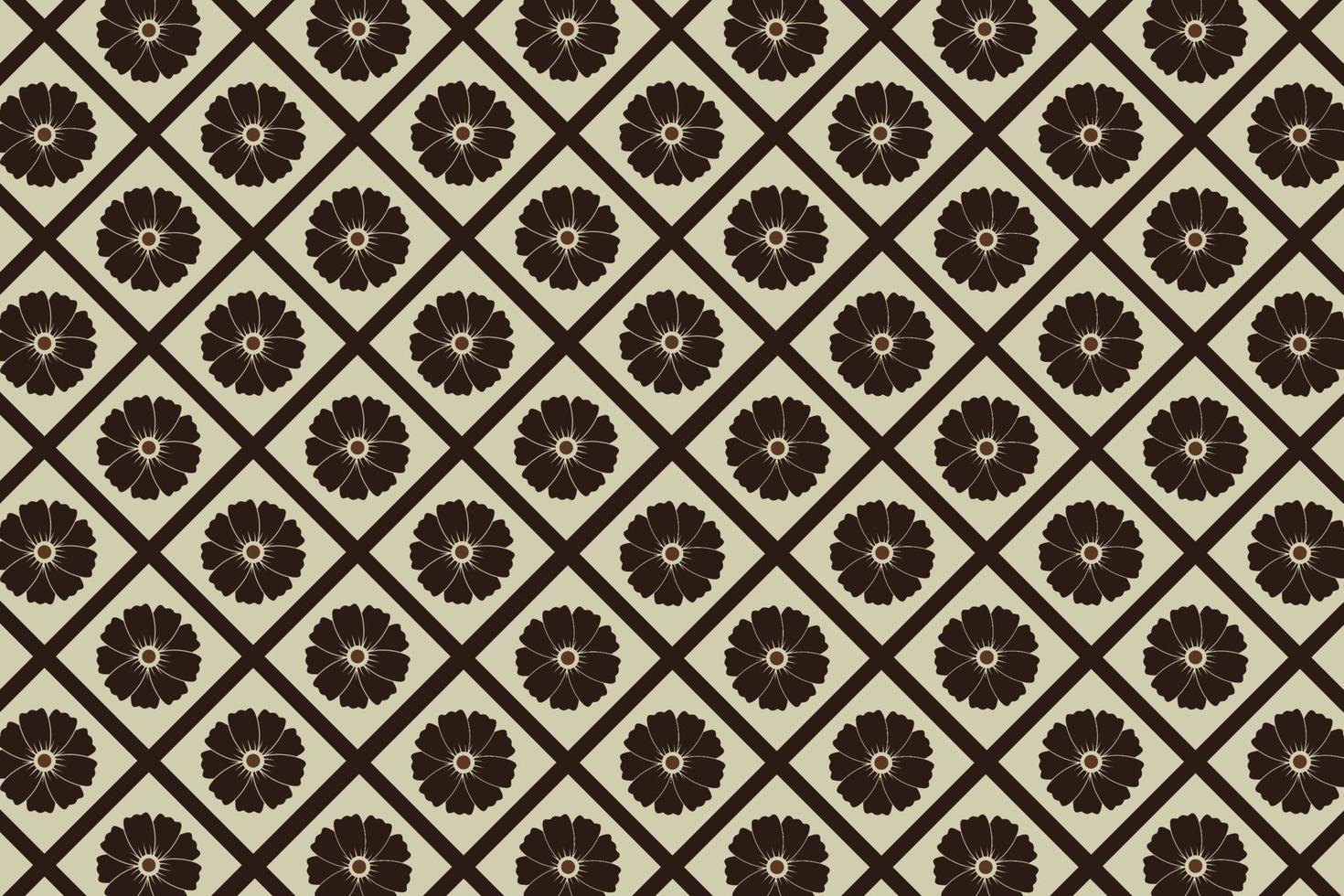 classic dark brown flower and cream seamless pattern for printing wallpaper interior vector