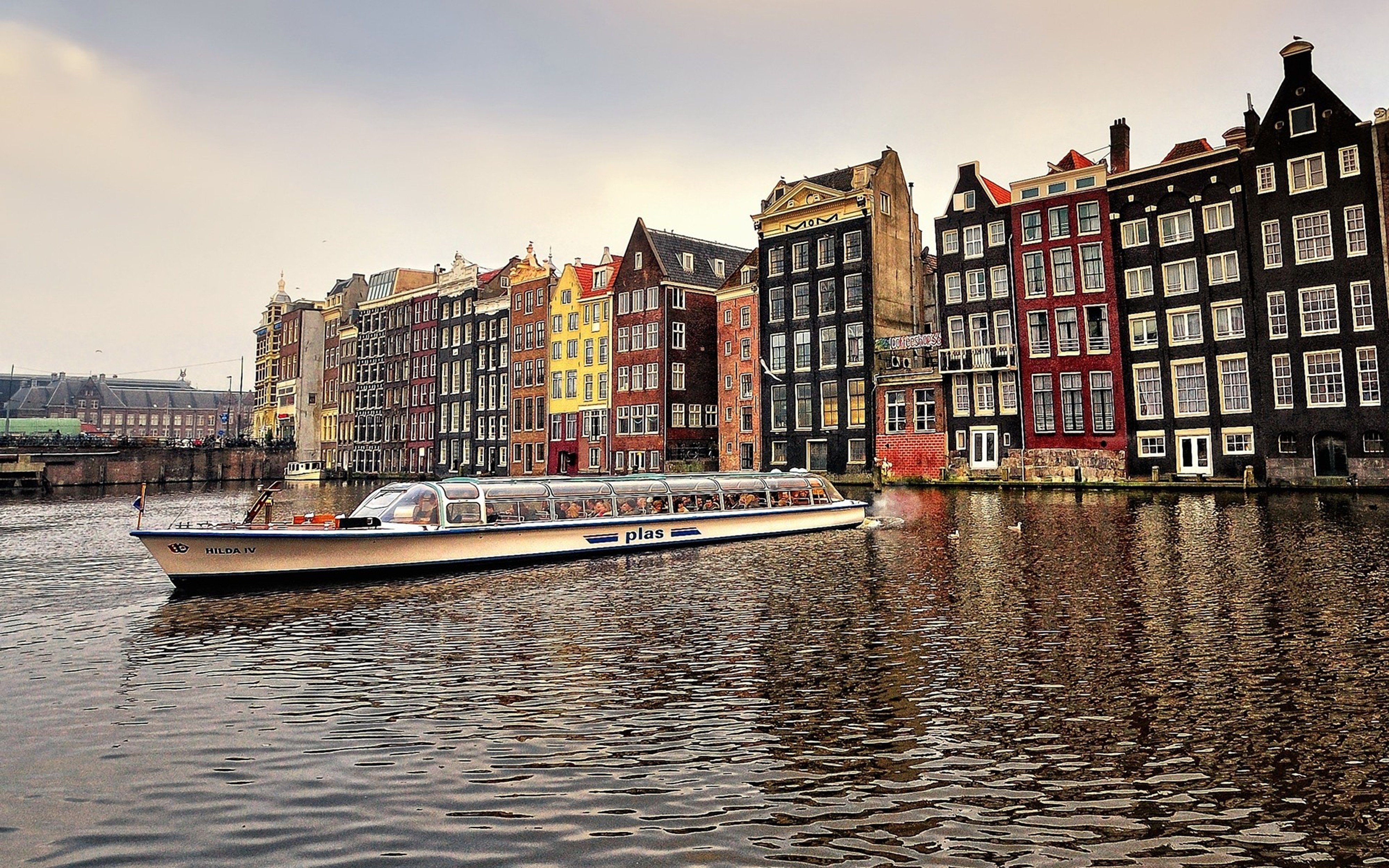 Amsterdam nederlands city europe river wallpaperx2500