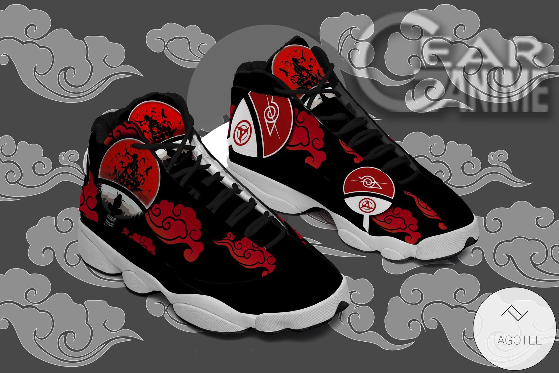 Uchiha Itachi Sneakers Custom AKT Anime Symbol Air Jordan 13 Shoes