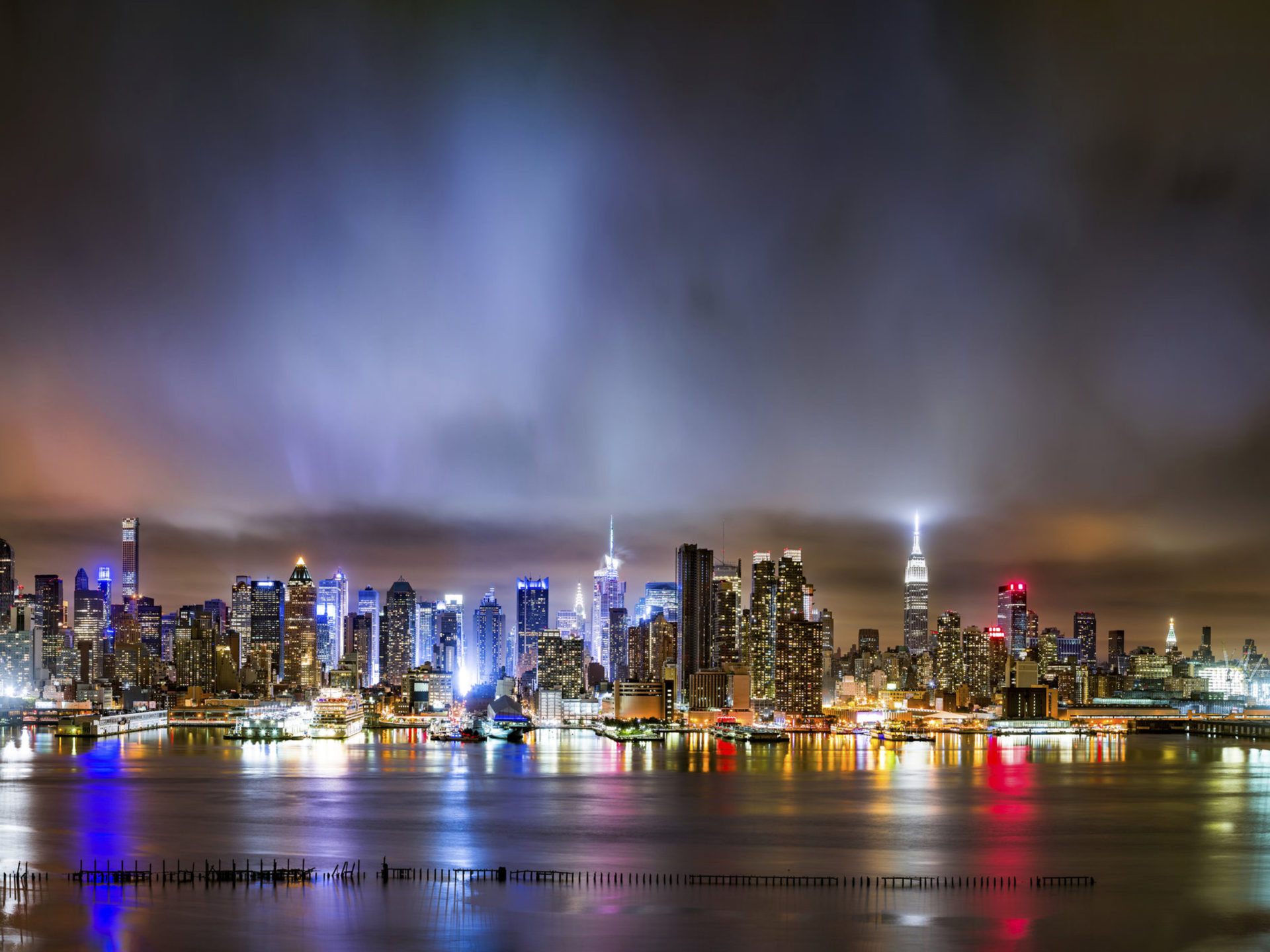 New York City Landscape Night Time Weehawken United States Best HD Desktop Wallpaper For Tablets And Mobile Phones Free Download, Wallpaper13.com