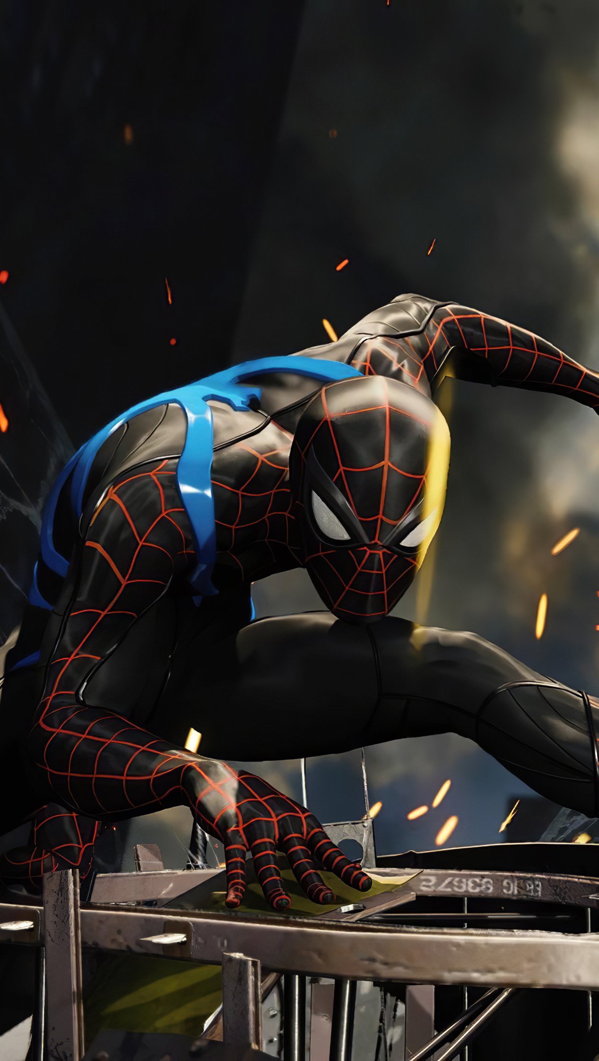 Spiderman blue and black suit Wallpaper 4k Ultra HD
