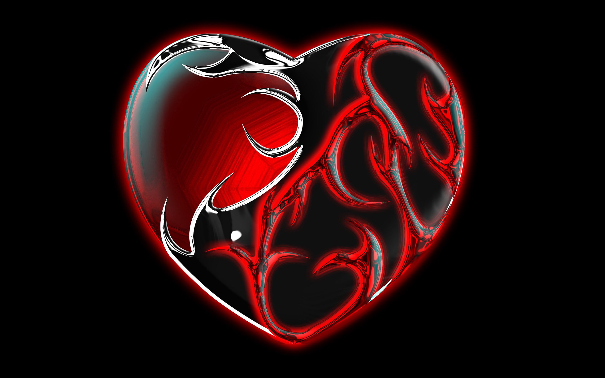 Black And Red Heart Wallpaper & Background Download