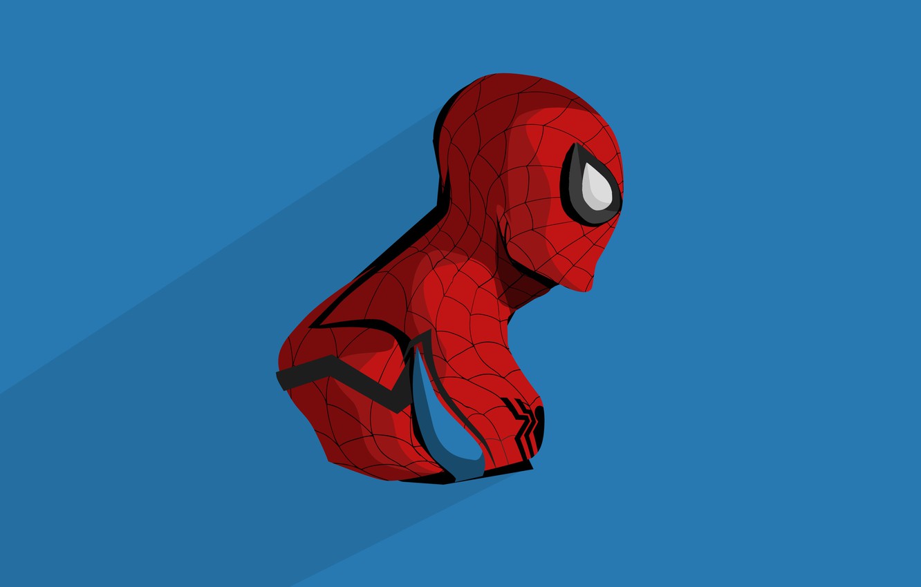 Wallpaper Blue, Red, Background, Art, Costume, Comic, MARVEL, Spider Man, Spider Man Image For Desktop, Section минимализм