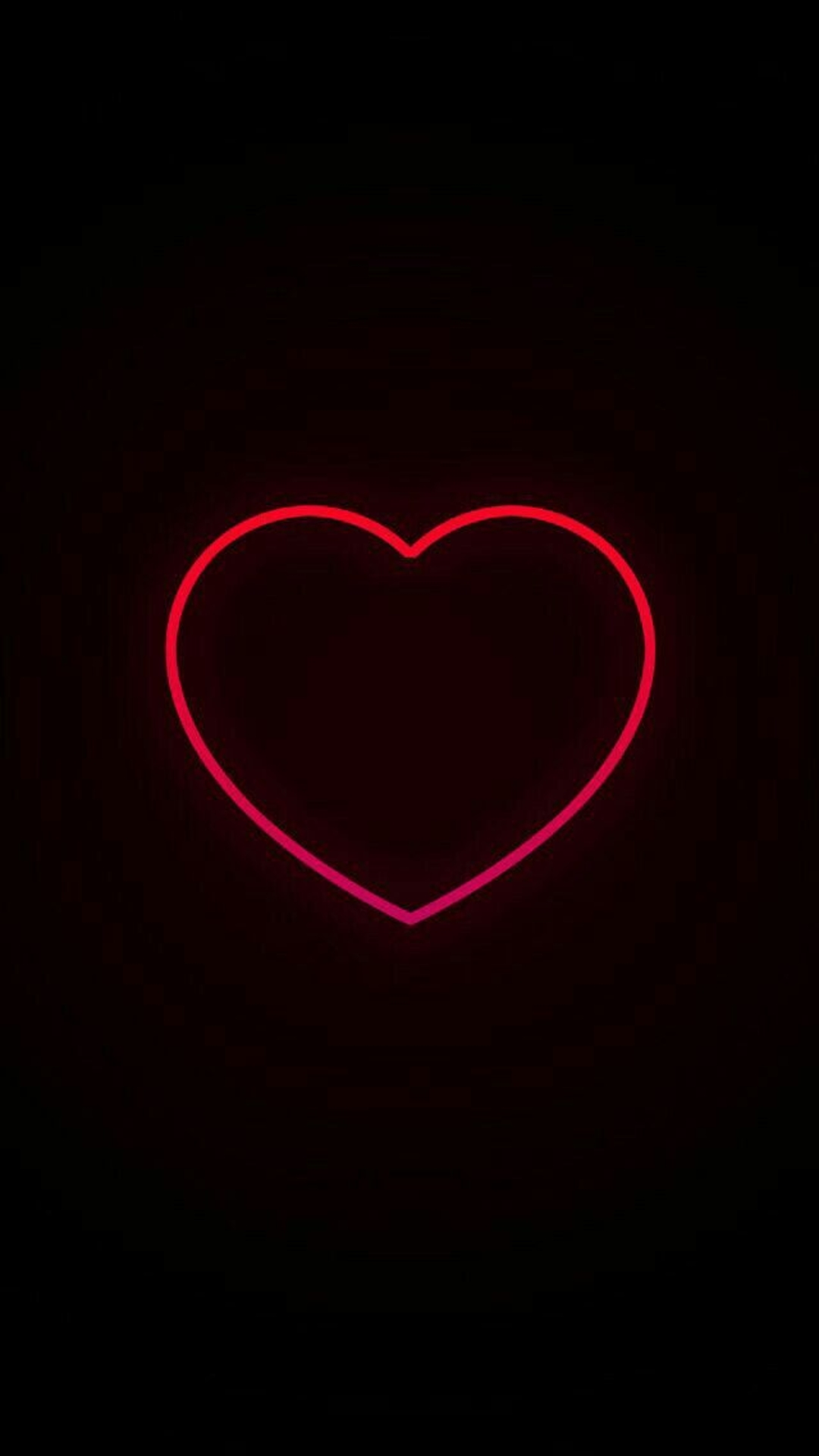 Red Heart Dark AMOLED Wallpaper Download for Android