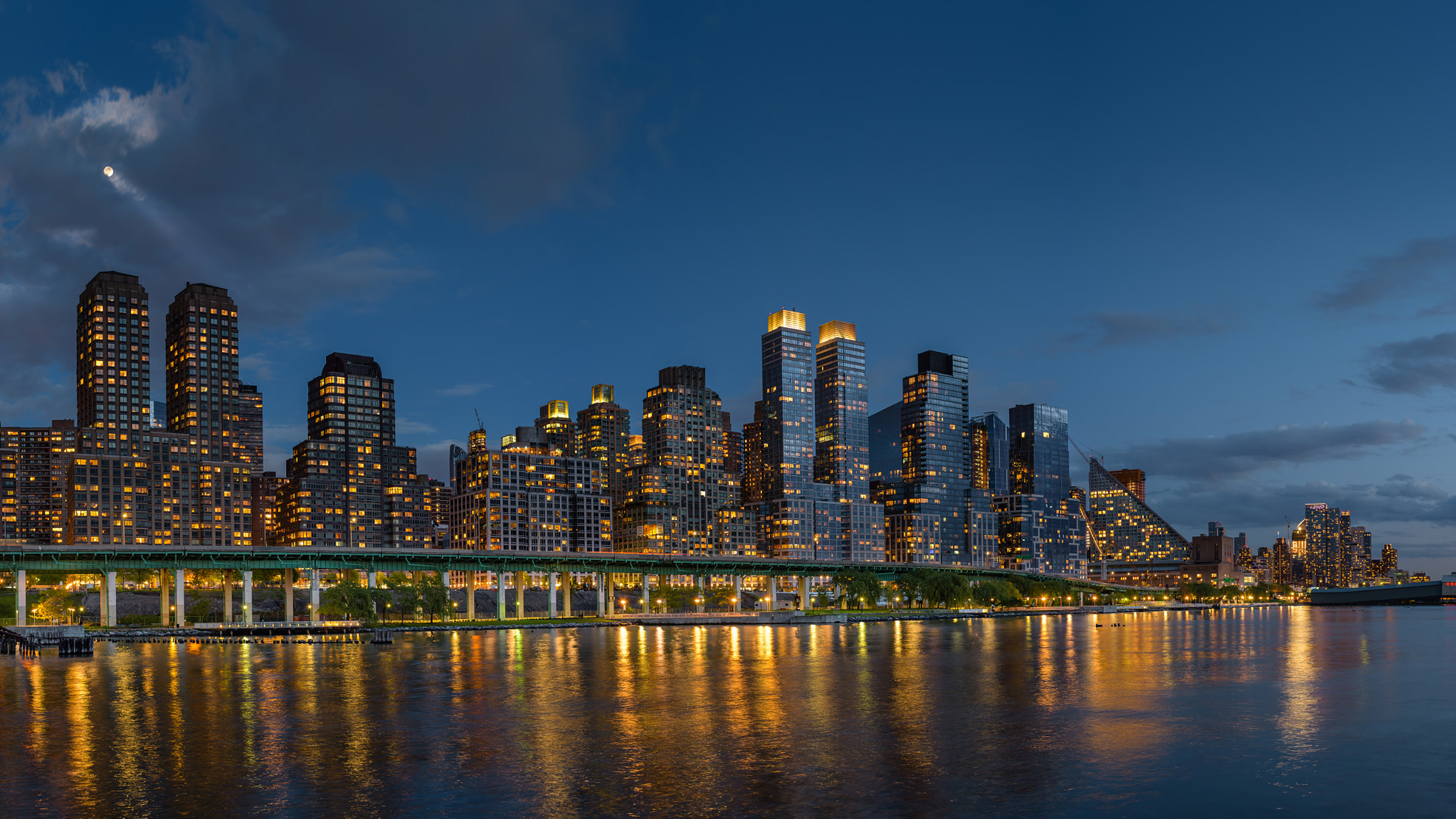 West Of The Highway Joe Dimaggio Highway And The Hudson River Manhattan New York Usa Desktop HD Wallpaper 3840x2160, Wallpaper13.com