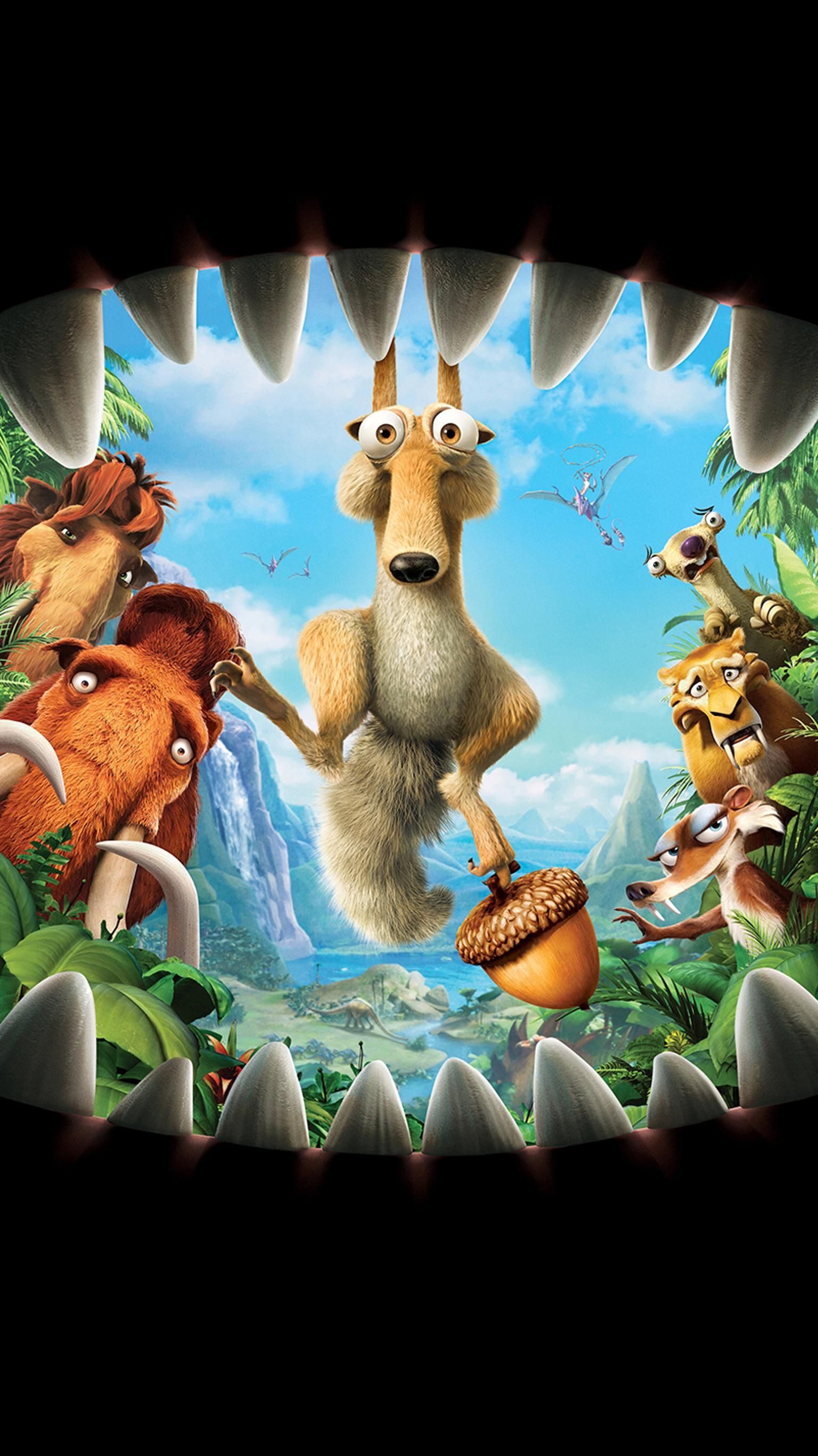 Ice Age: Dawn of the Dinosaurs (2009) Phone Wallpaper. Moviemania. Disney wallpaper, Ice age, Cartoon wallpaper