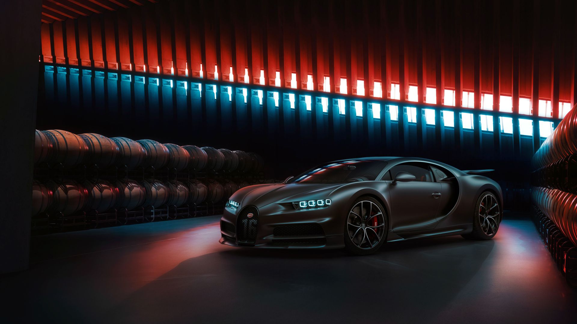 Desktop Wallpaper Black Bugatti Chiron, Black Car, HD Image, Picture, Background, 77993c