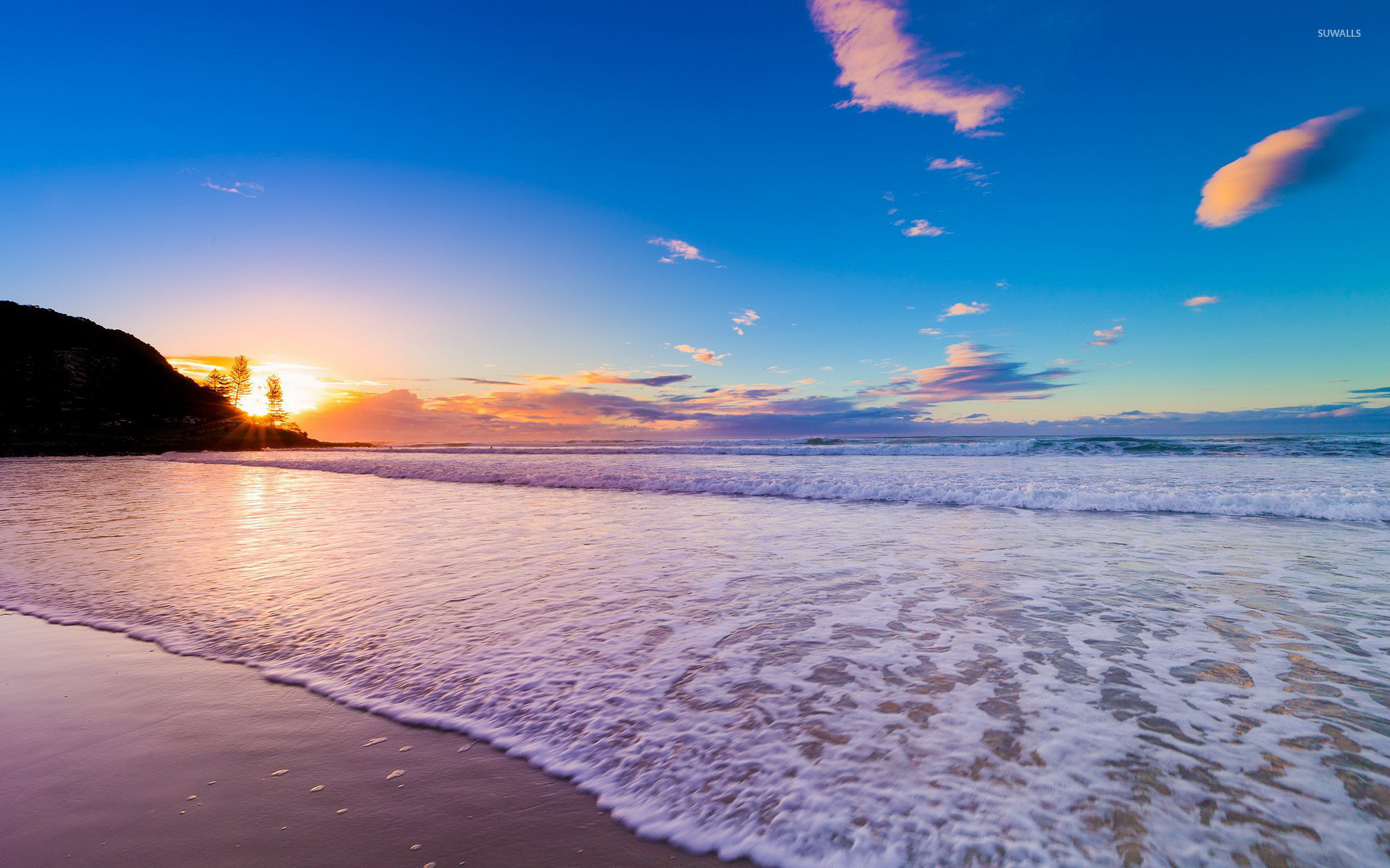 Sunset on the beach wallpaper wallpaper