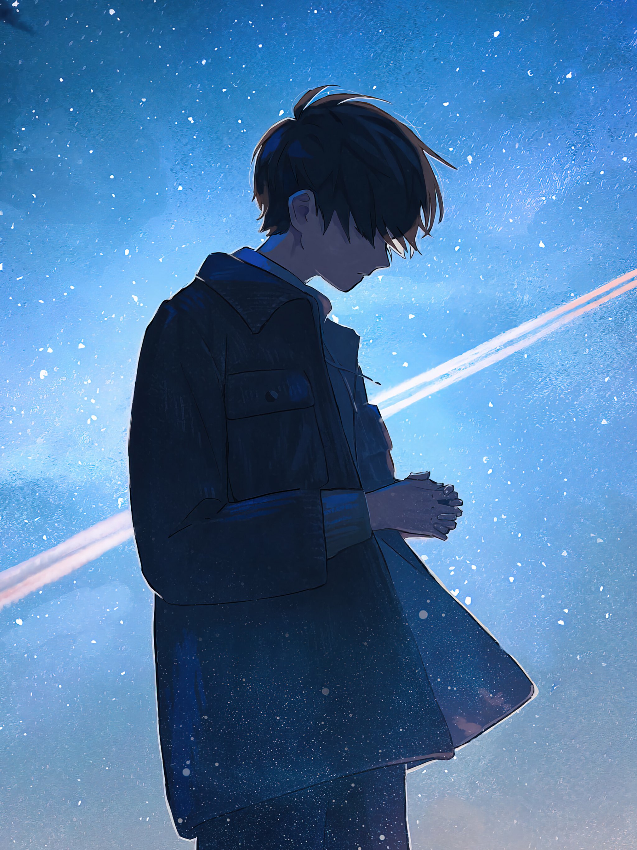 Free download Anime Boy Alone Night Scenery PC DeskK Wallpaper Download [2160x3840] for your Desktop, Mobile & Tablet. Explore Alone Boy 4k Wallpaper. Alone Boy Wallpaper, Alone Boy