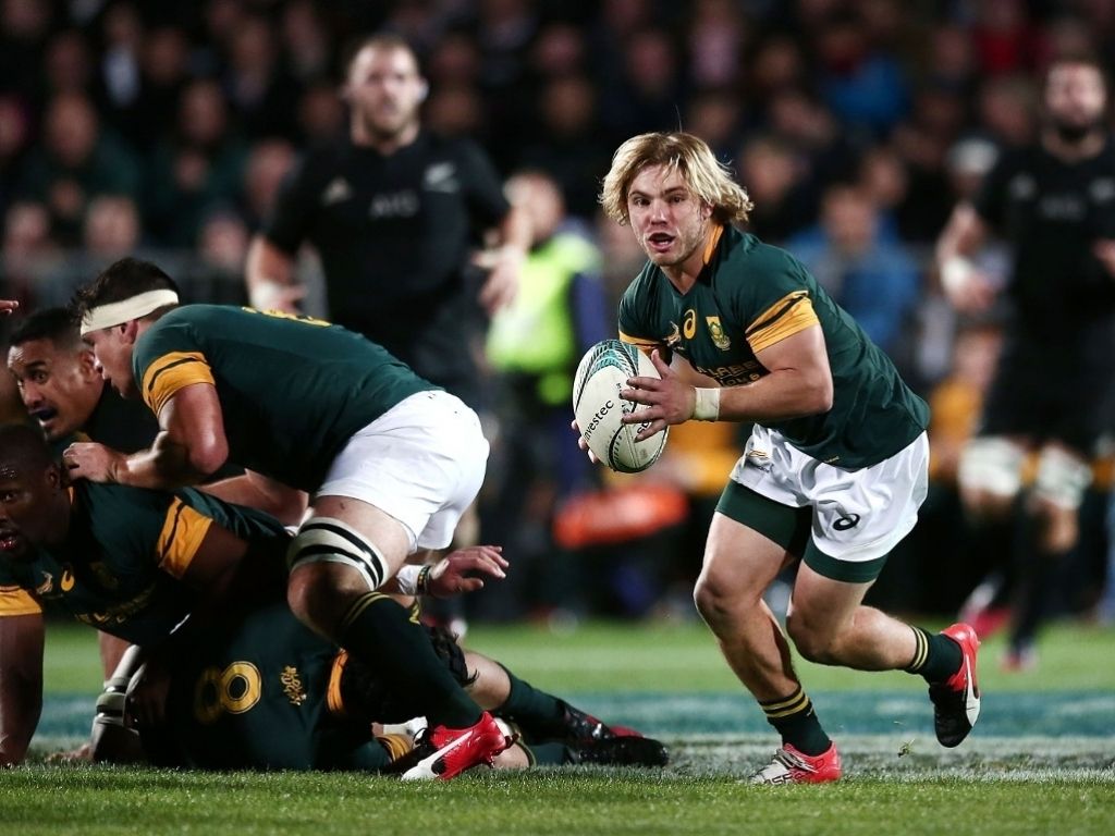 Scrum Half Faf De Klerk In Action For South Africa Against New Zealand. Rugby Union, Scrum, Rugby