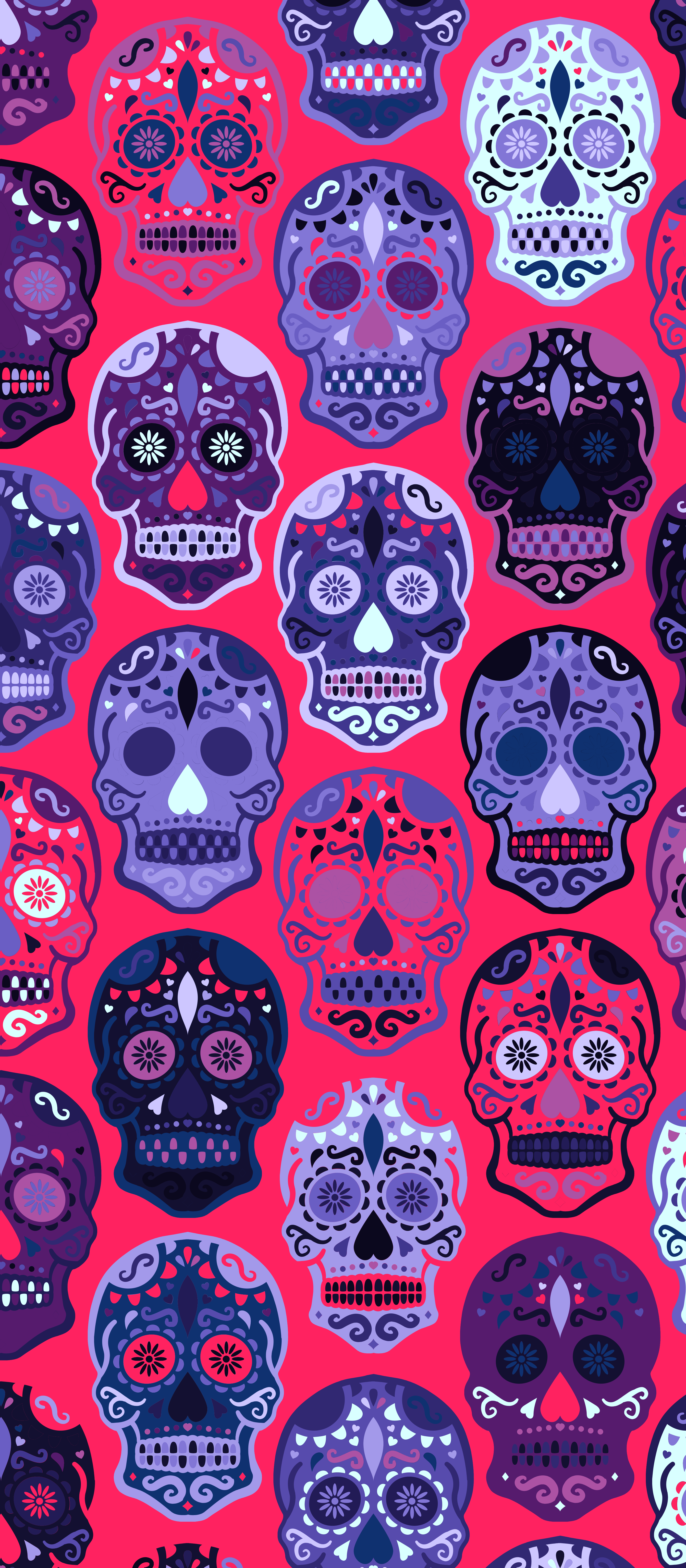 Russfussuk 'Dead Sweet' Skull Pattern (Alt Colour) M2B #pattern #patterndesign #patternprint #sugar #skull. Skull wallpaper, Simple wallpaper, iPhone wallpaper