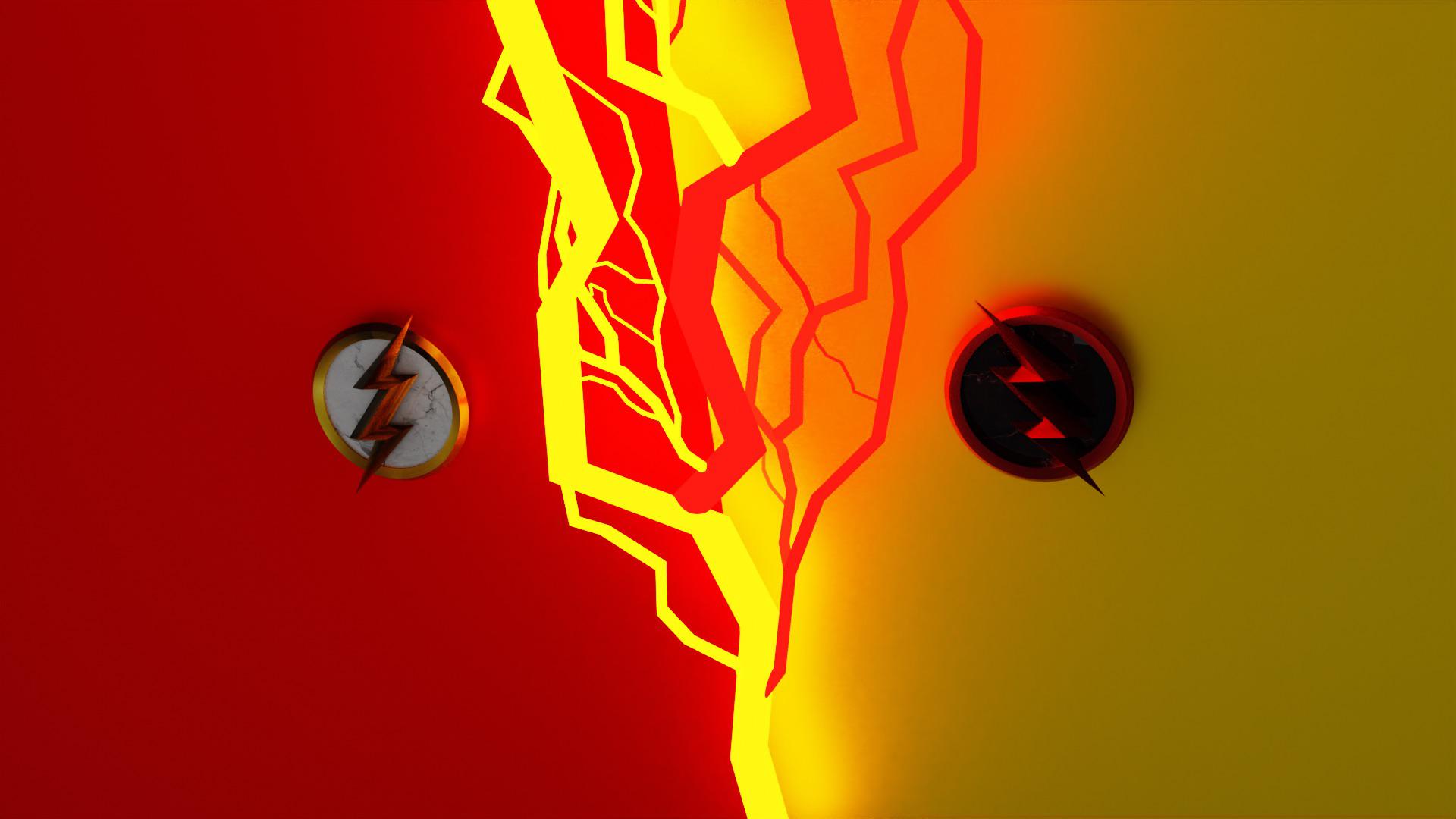 Flash And Reverse Flash Wallpaper I Made In Blender! Hope You Like It!
