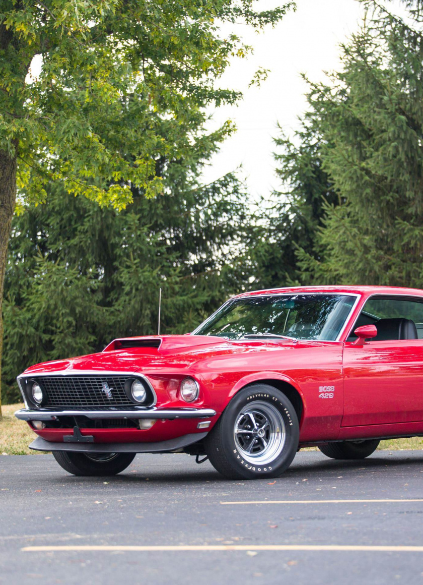 Download Red, 1969 Ford Mustang Boss 429 wallpaper, 840x iPhone iPhone 4S, iPod touch