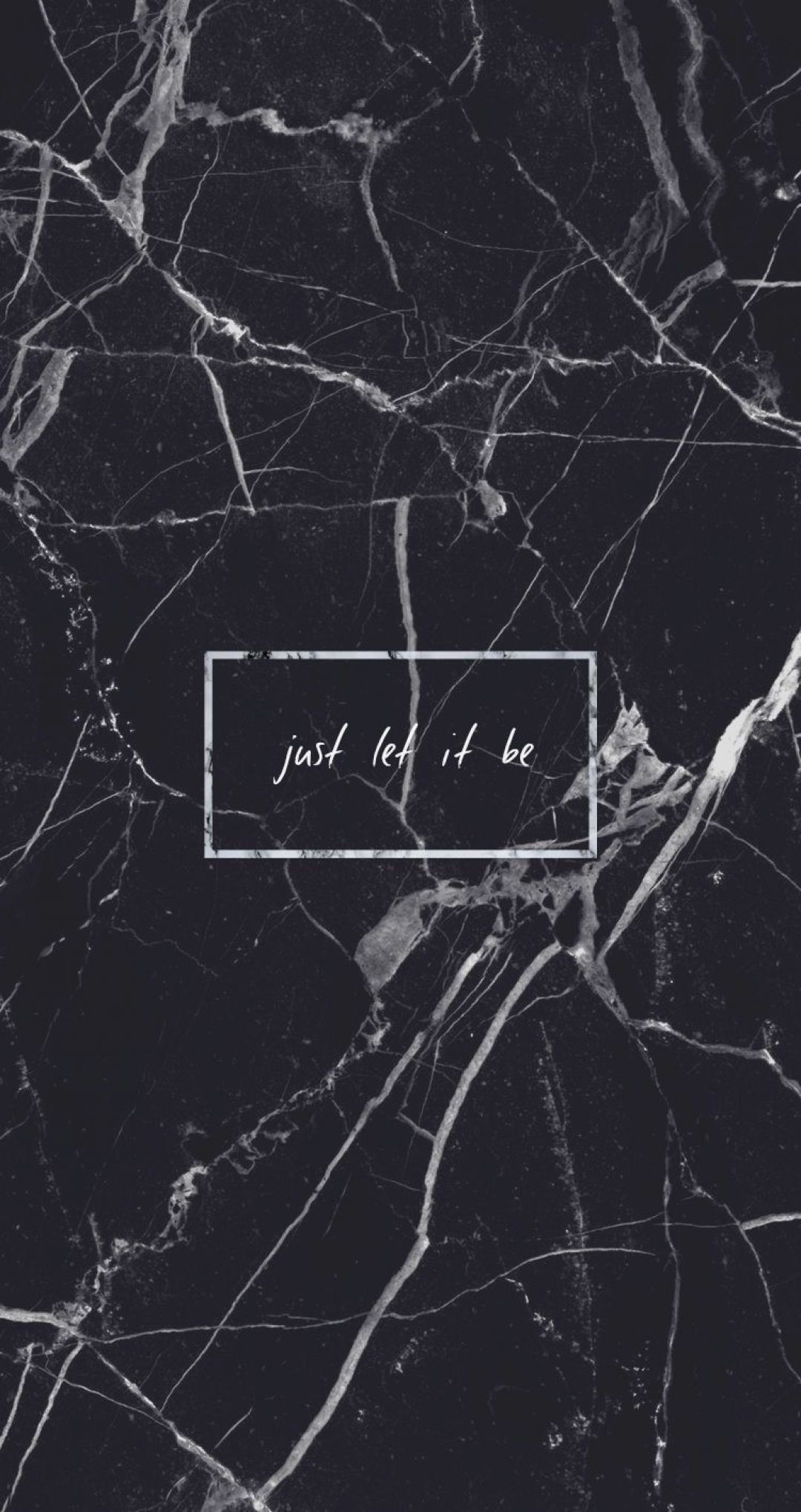 Black marble Just let it be Quote Grunge Tumblr Aesthetic iPhone (2022)