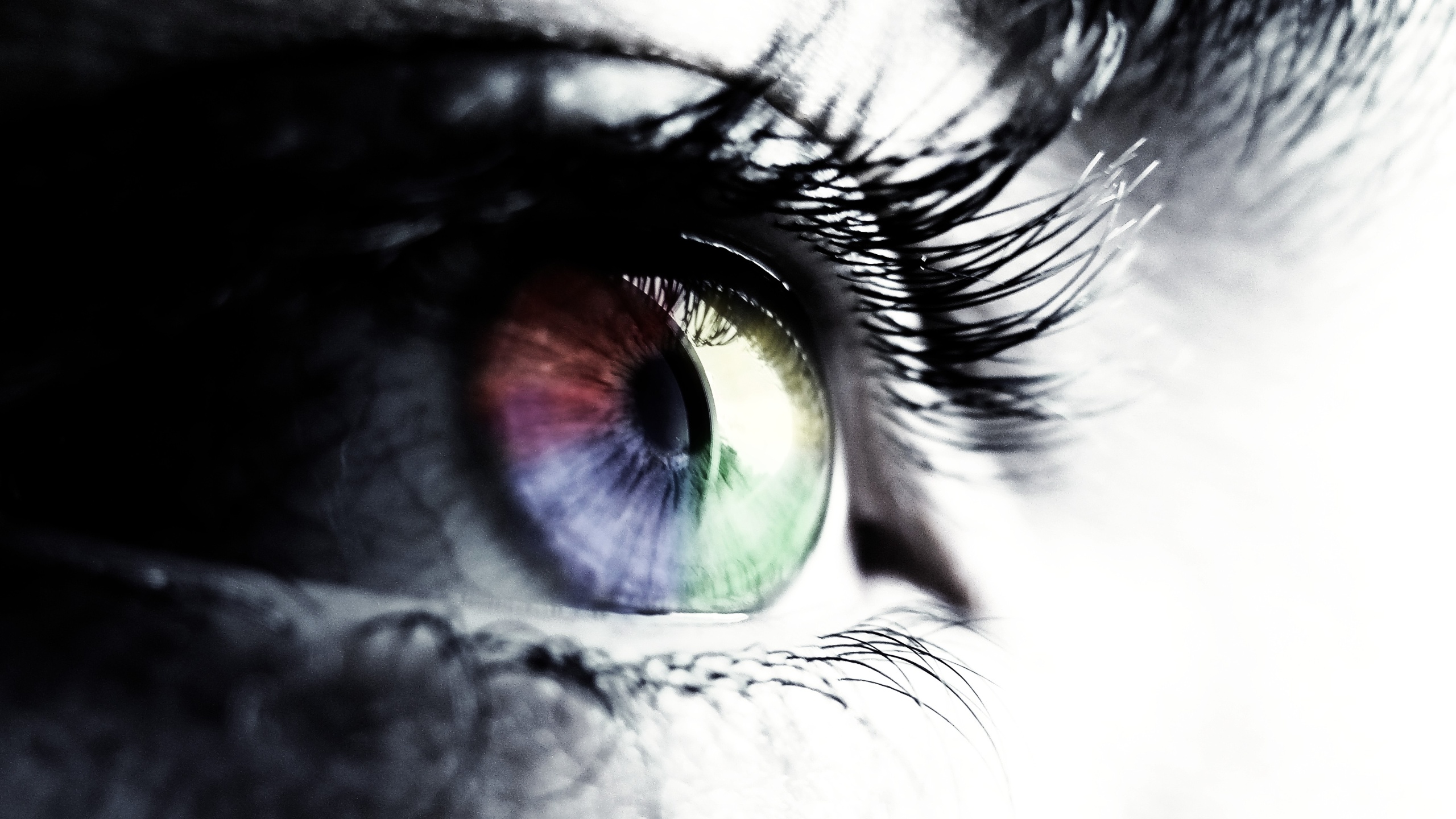 Rainbow colours eye wallpaperx1440