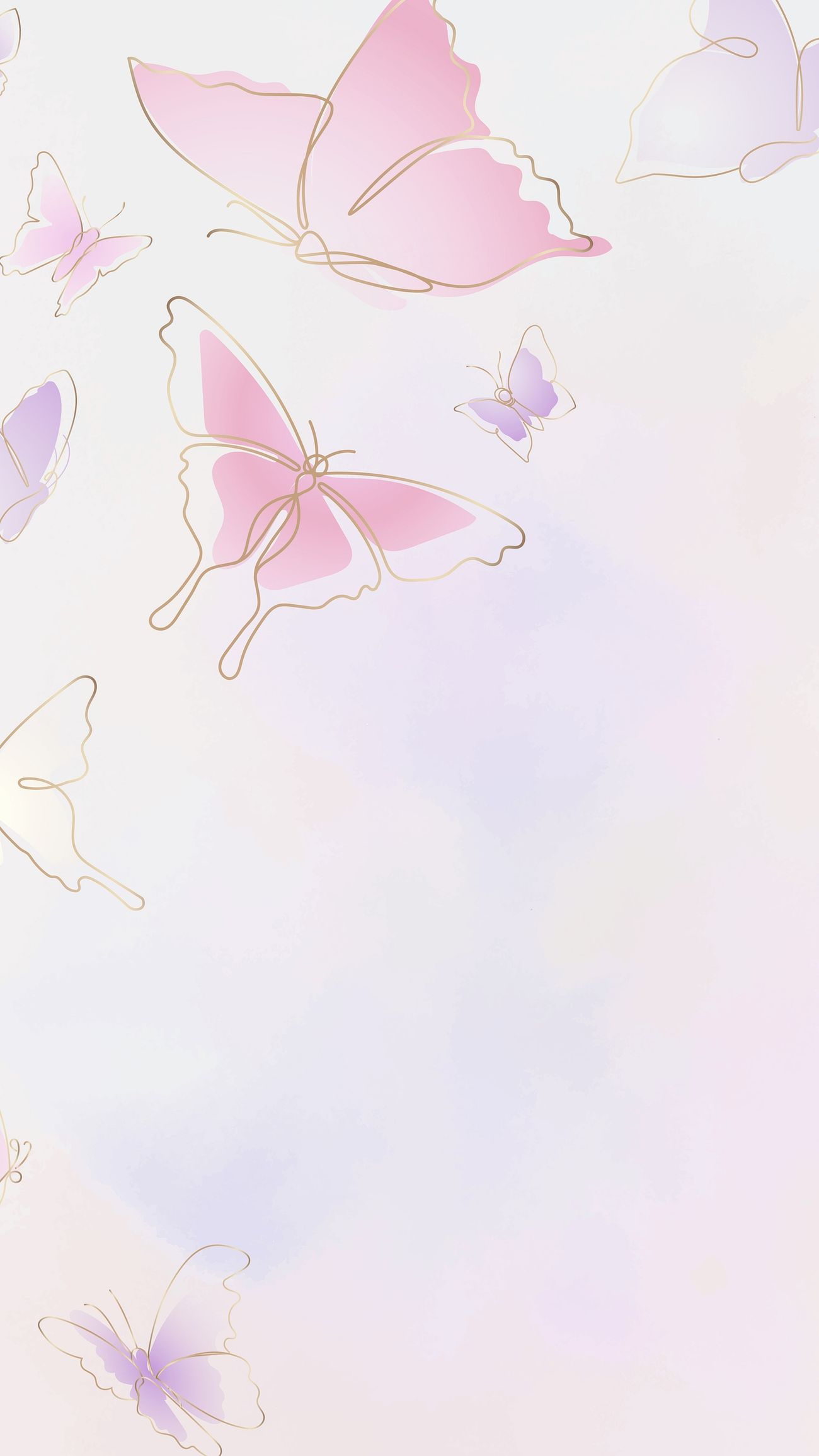 Butterfly phone wallpaper, pink aesthetic
