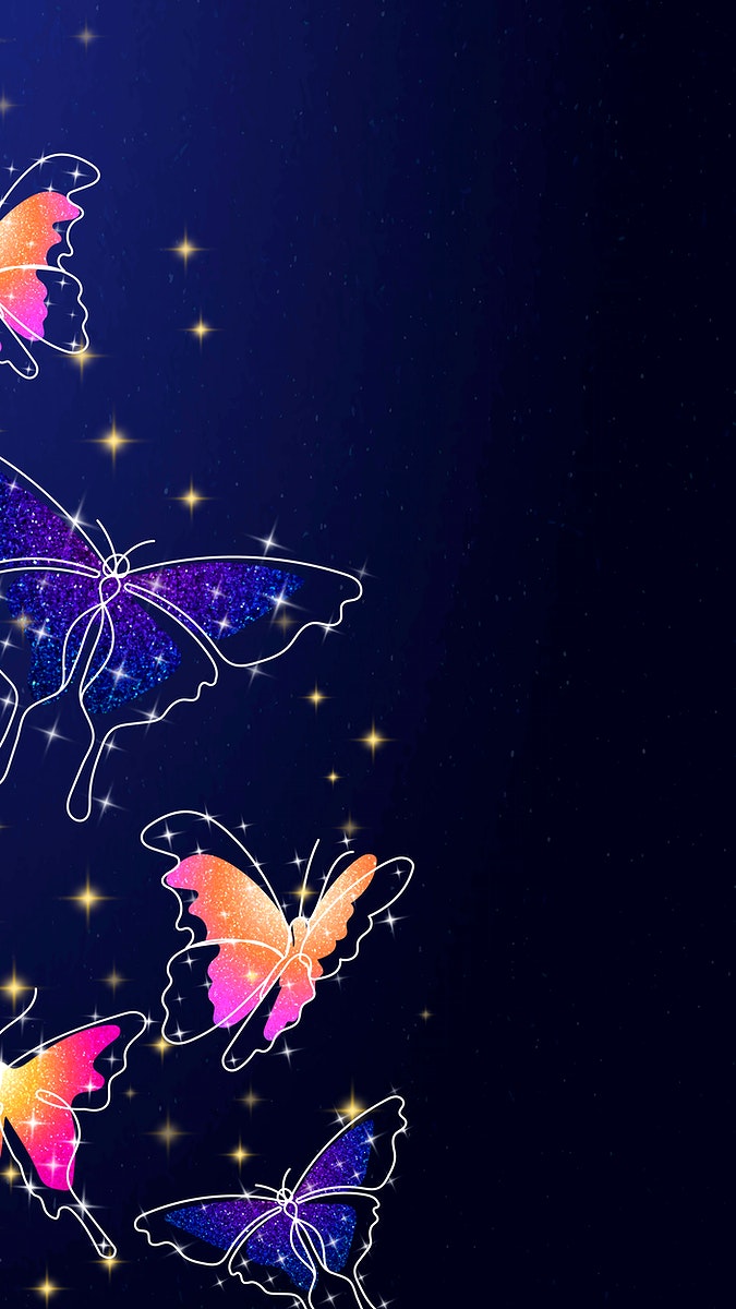 Glitter butterfly mobile wallpaper, beautiful