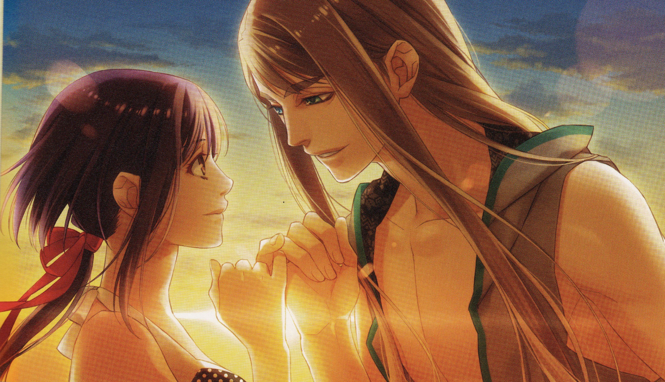 Anime couple girl guy love sunset wallpaperx1557