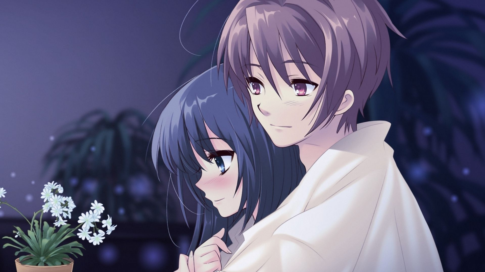 Anime Couple Simple Wallpaper HD Cover Photo Couple