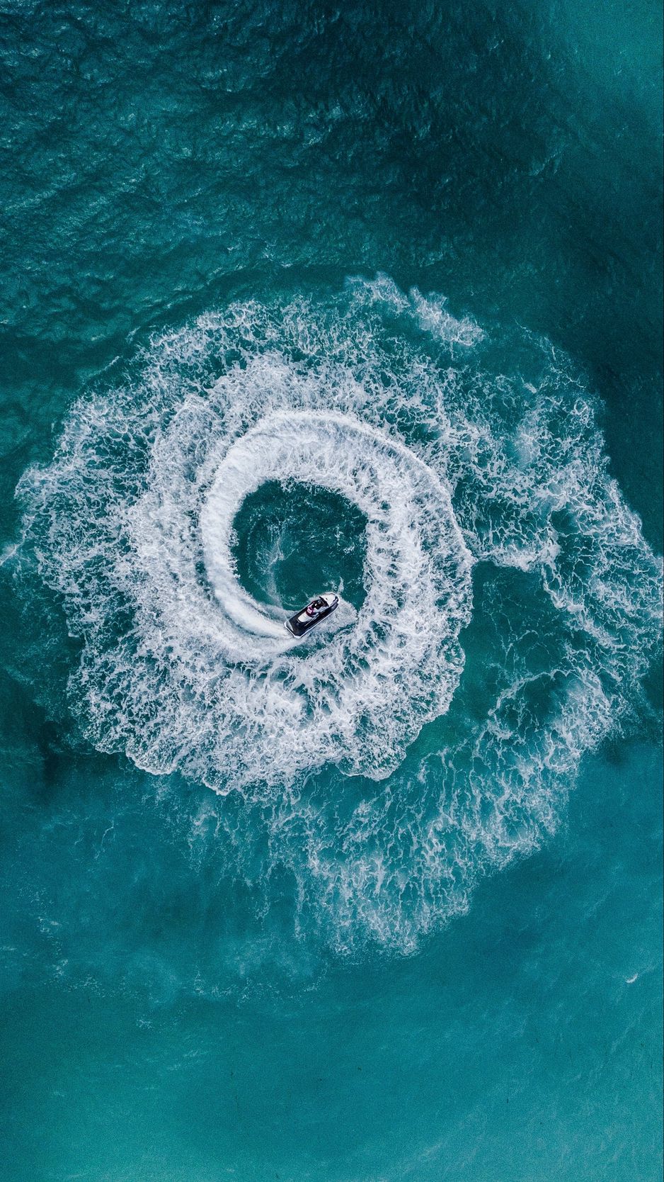 Download Wallpaper 938x1668 Jet Ski, Waves, Aerial View, Sea, Water Iphone 8 7 6s 6 For Parallax HD Background