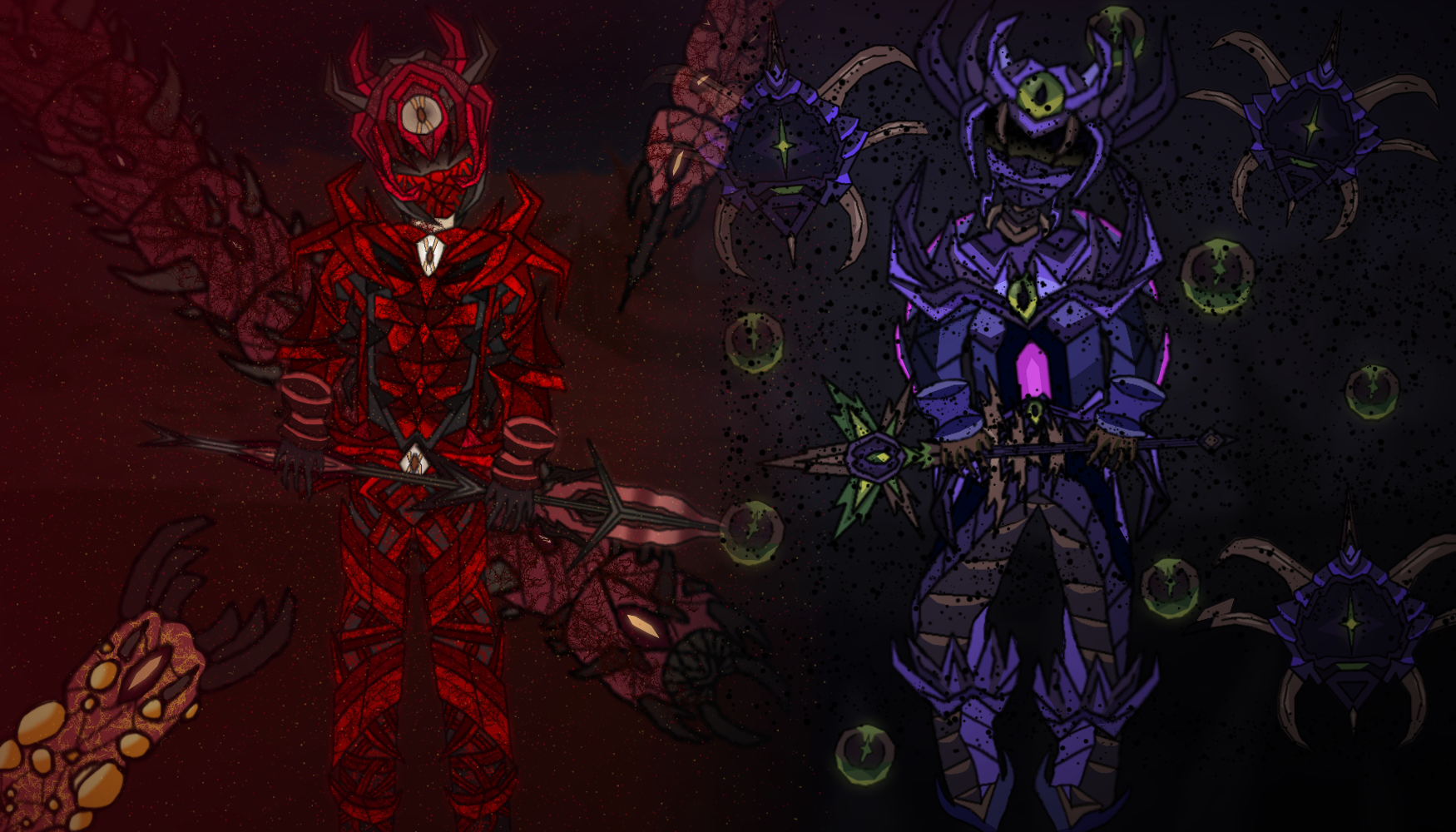 Crimson Corruption Wallpaper I Made By Combining 2 Of My Drawings Together. Based Off Of The Hive Mind And The Perforators From Calamity Mod