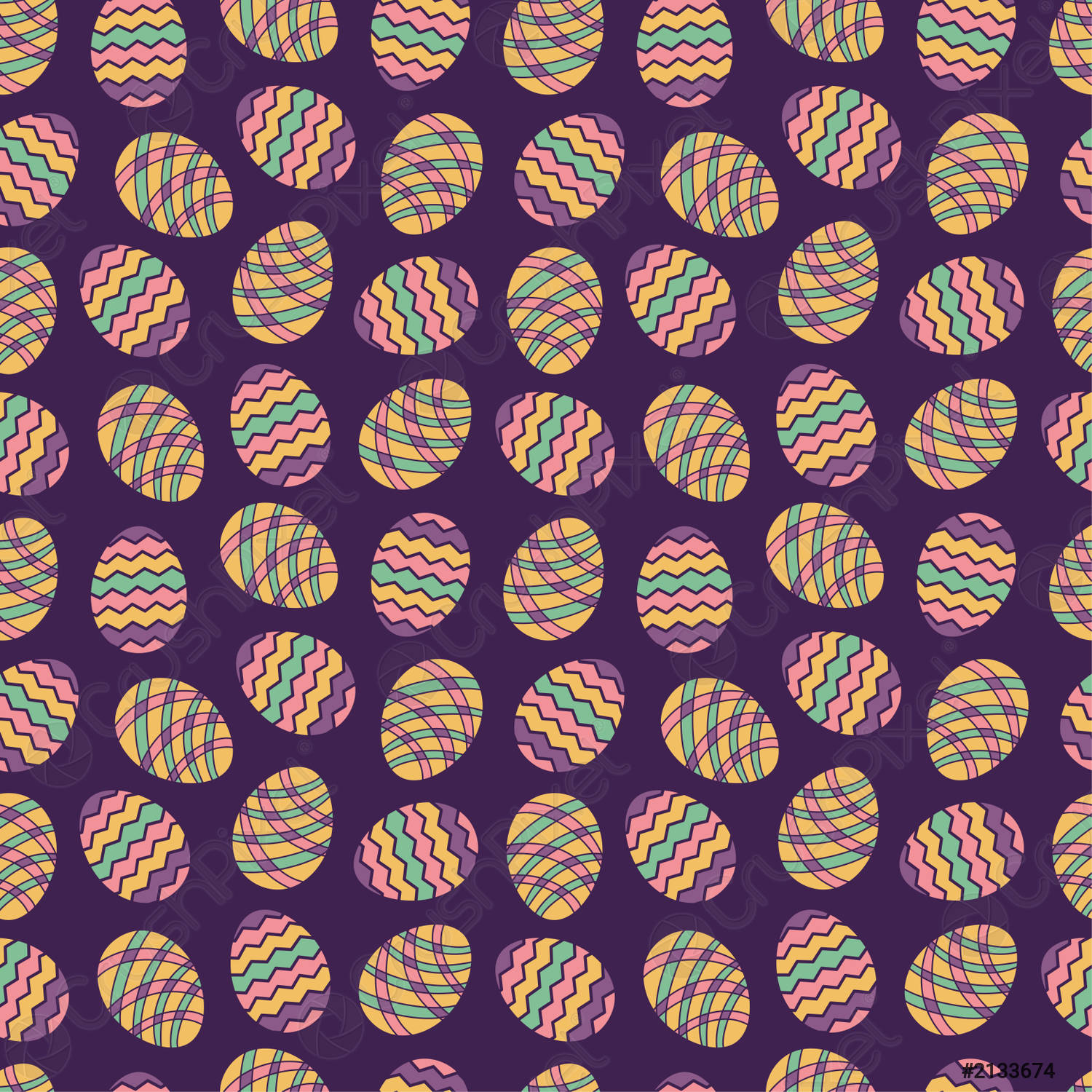 Easter egg seamless pattern Spring holiday background for printing on