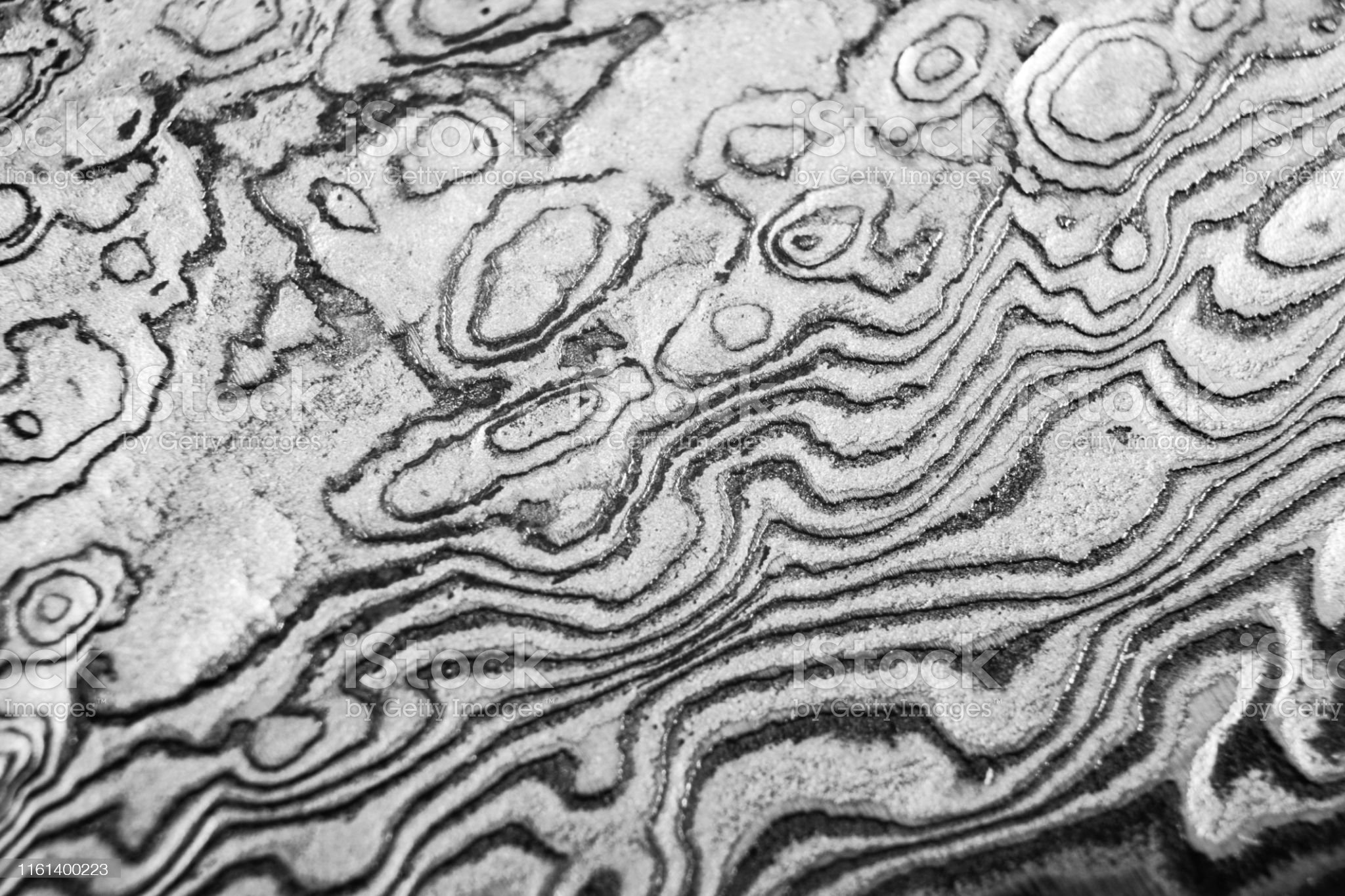 Background With Pattern Of Damask Steel Close Up Macro Shot Of A Damascus Knife Blade Texture Damascus Steel Pattern Metal And Steel Background Damascus Steel With Original Pattern Black And White Stock