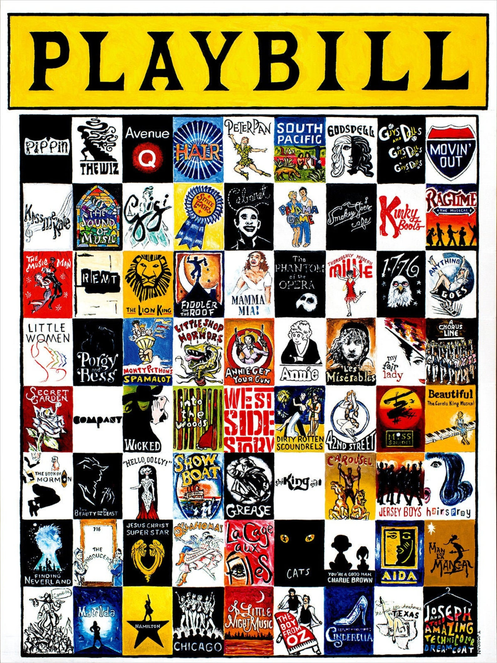 Playbill Classic Musicals PAPER PRINT Entertainment Tribute. Etsy. Playbill, Musicals, Memory blanket