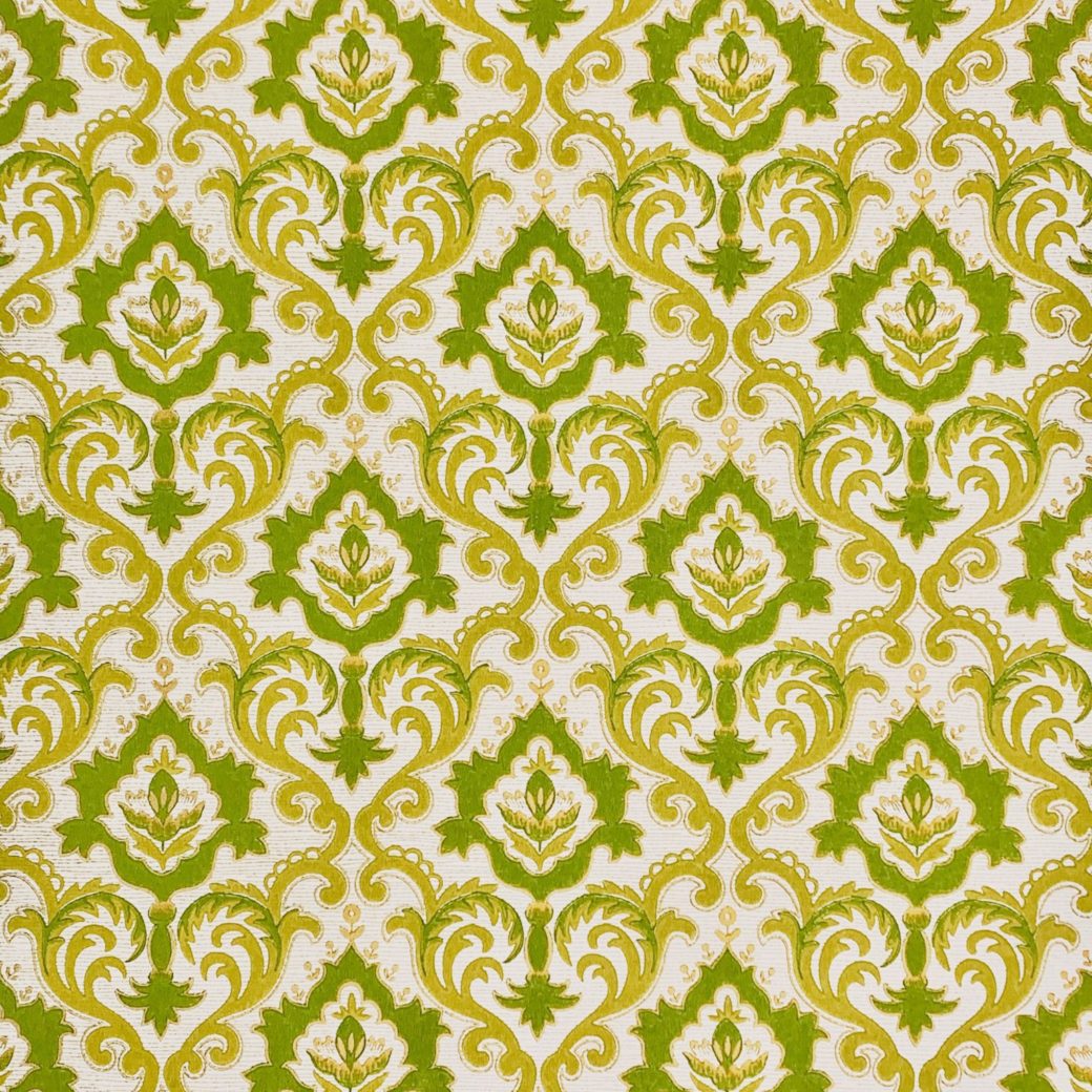 Vintage Wallpaper Shop. Vintage Green Baroque Wallpaper