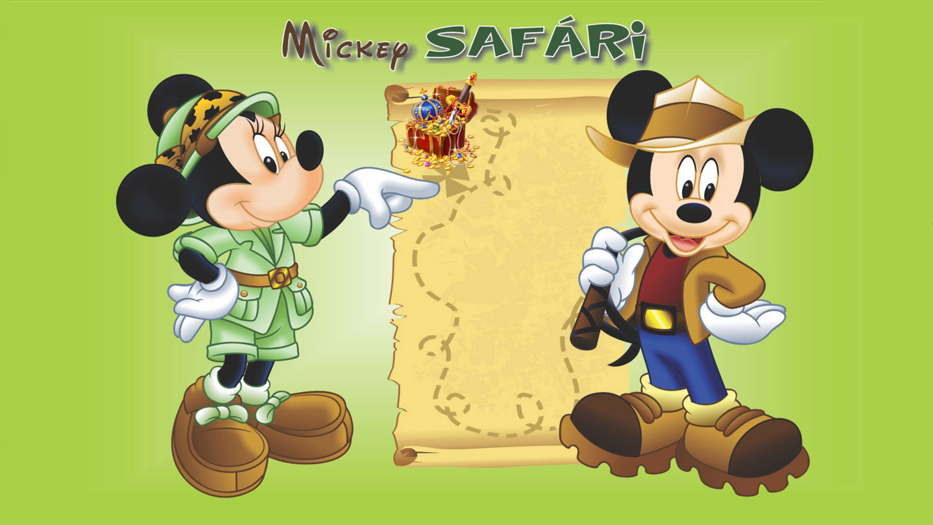 Mickey And Minnie Mouse Cartoon Safari Quest On Hidden Treasure Desktop Wallpaper Background 3840x2160, Wallpaper13.com