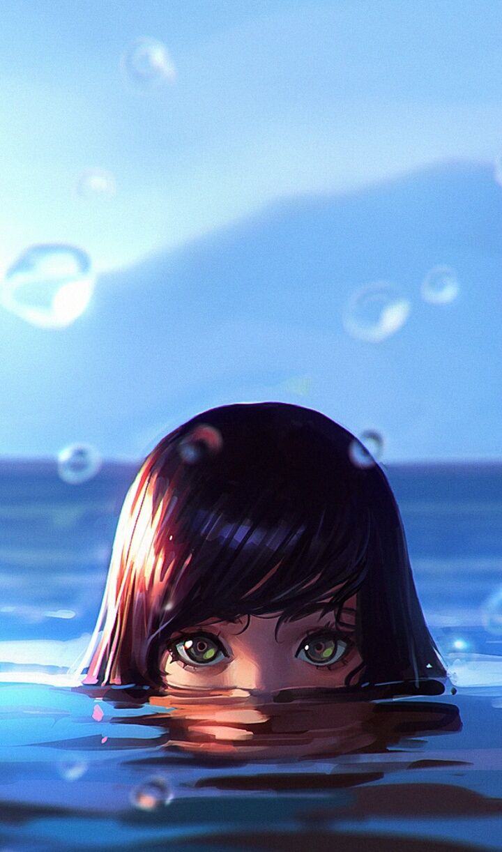 Water Anime Girl Wallpaper