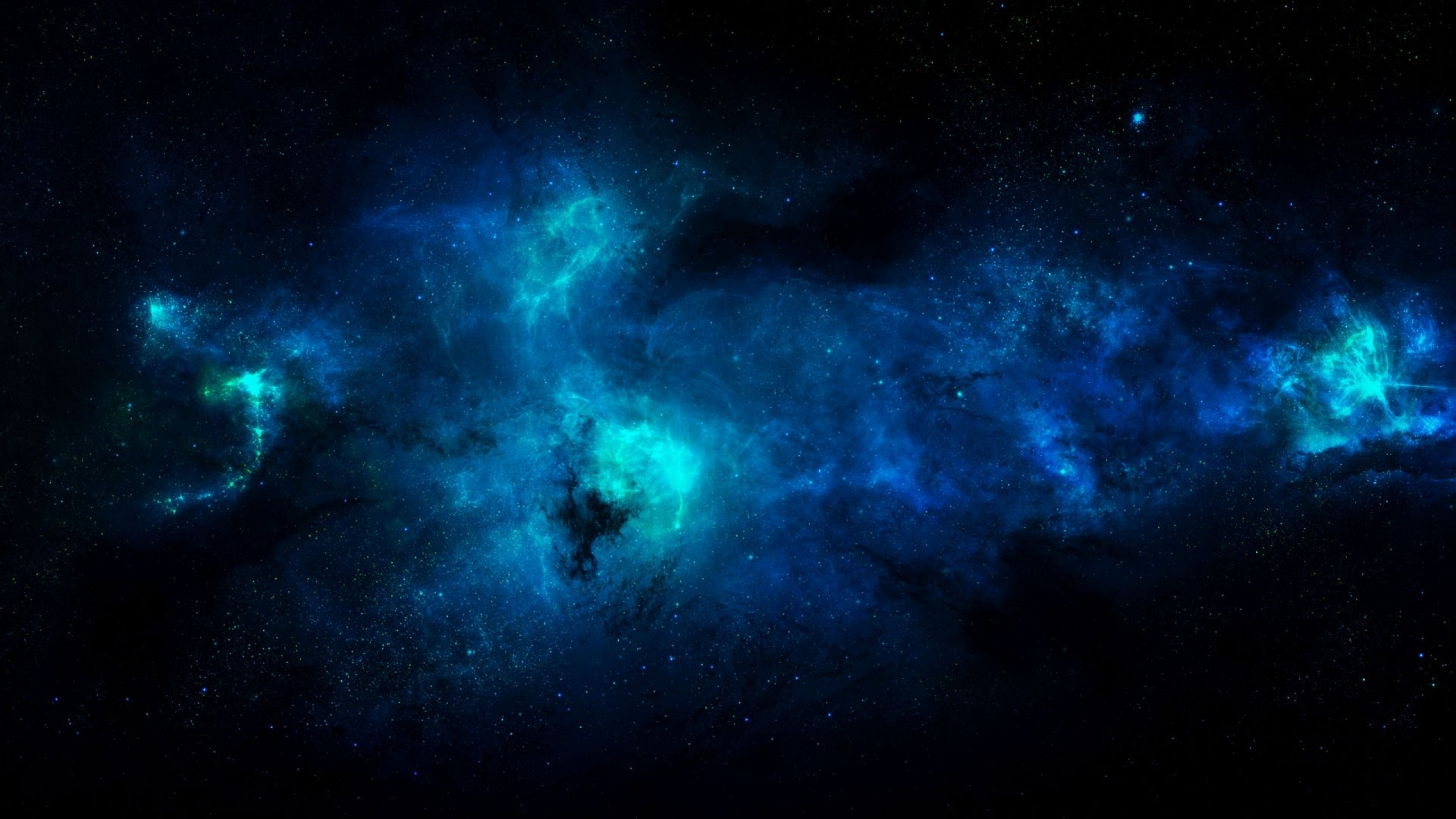 Download 2560x1440 Blue Nebula, Stars, Galaxy, Outer Space Wallpaper for iMac 27 inch