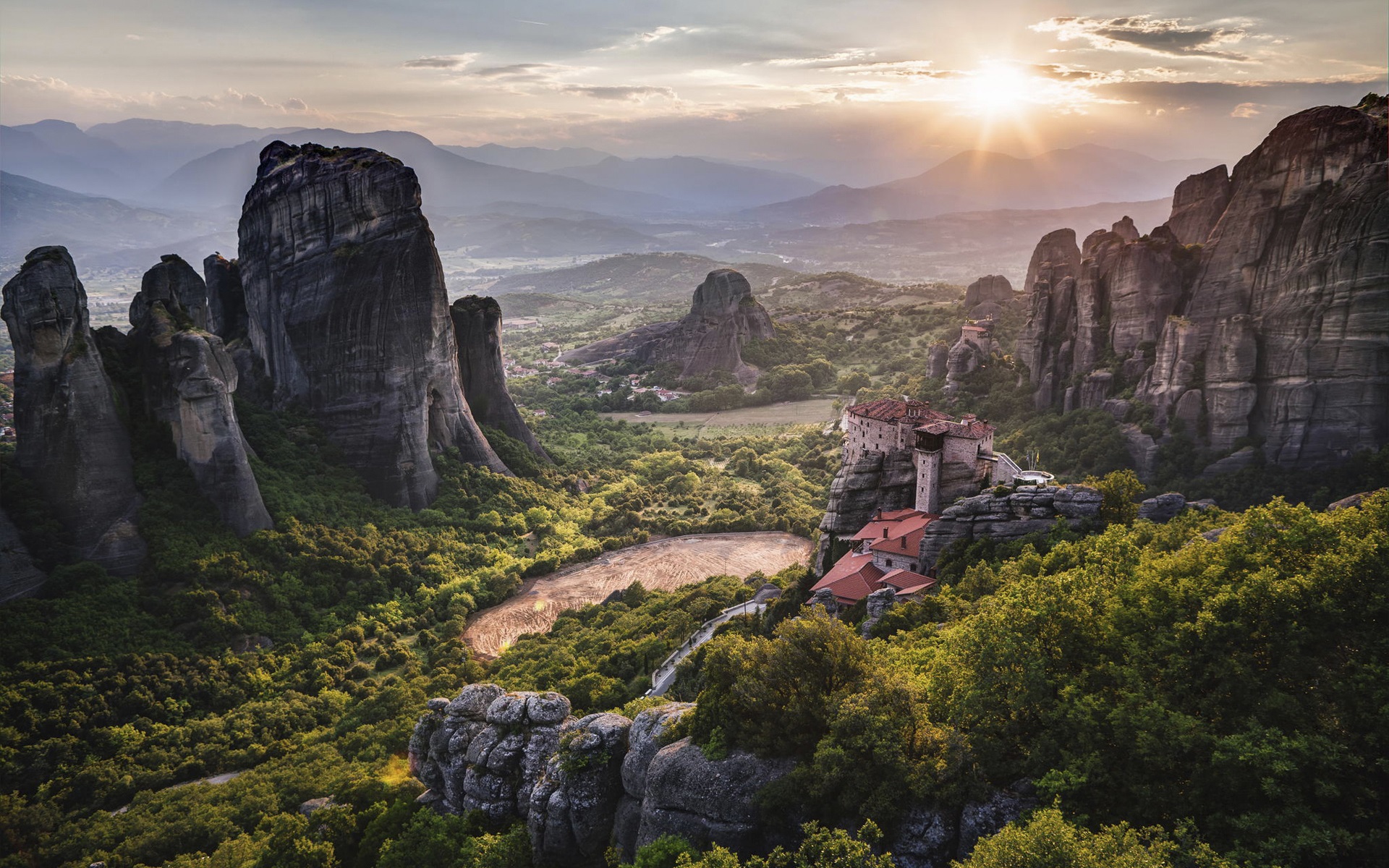 Free download Greece monastery Meteora World Heritage mountains sunrise [1920x1200] for your Desktop, Mobile & Tablet. Explore Kalambaka Wallpaper