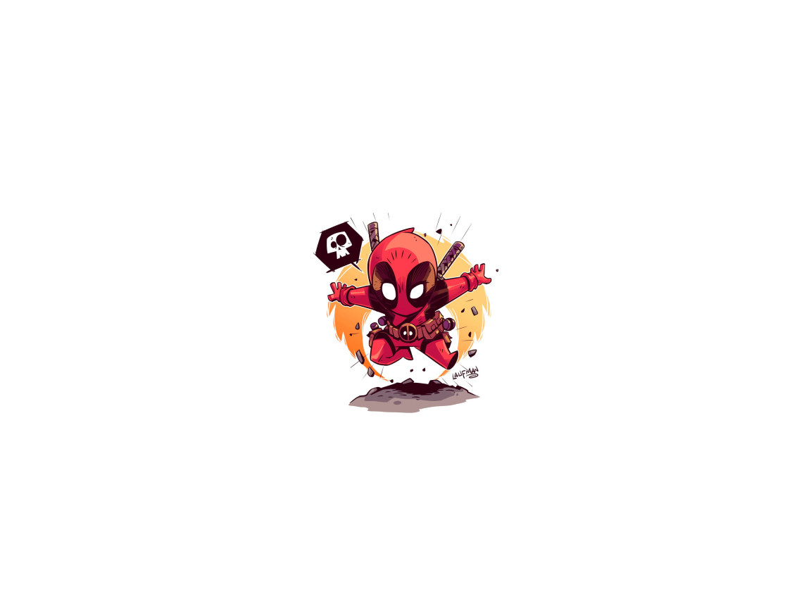 Deadpool Wallpaper, Marvel Comics, Merc With A Mouth, Chibi, Minimalism • Wallpaper For You
