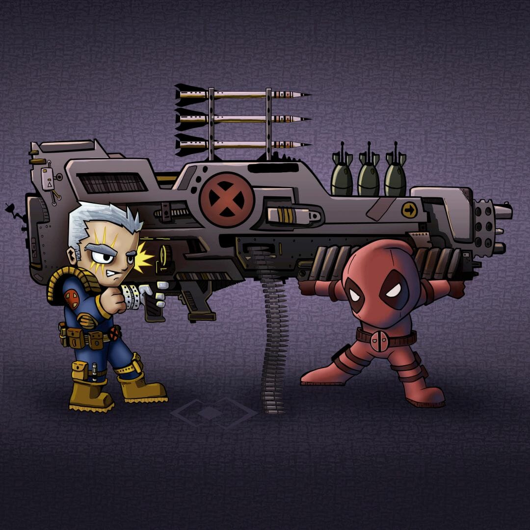 Chibi Cable And Deadpool / iPhone HD Wallpaper Background Download (png / jpg)
