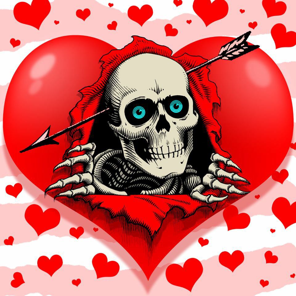 Bones brigade Valentine's :€. Skull wallpaper, Skateboard art, Happy valentines day