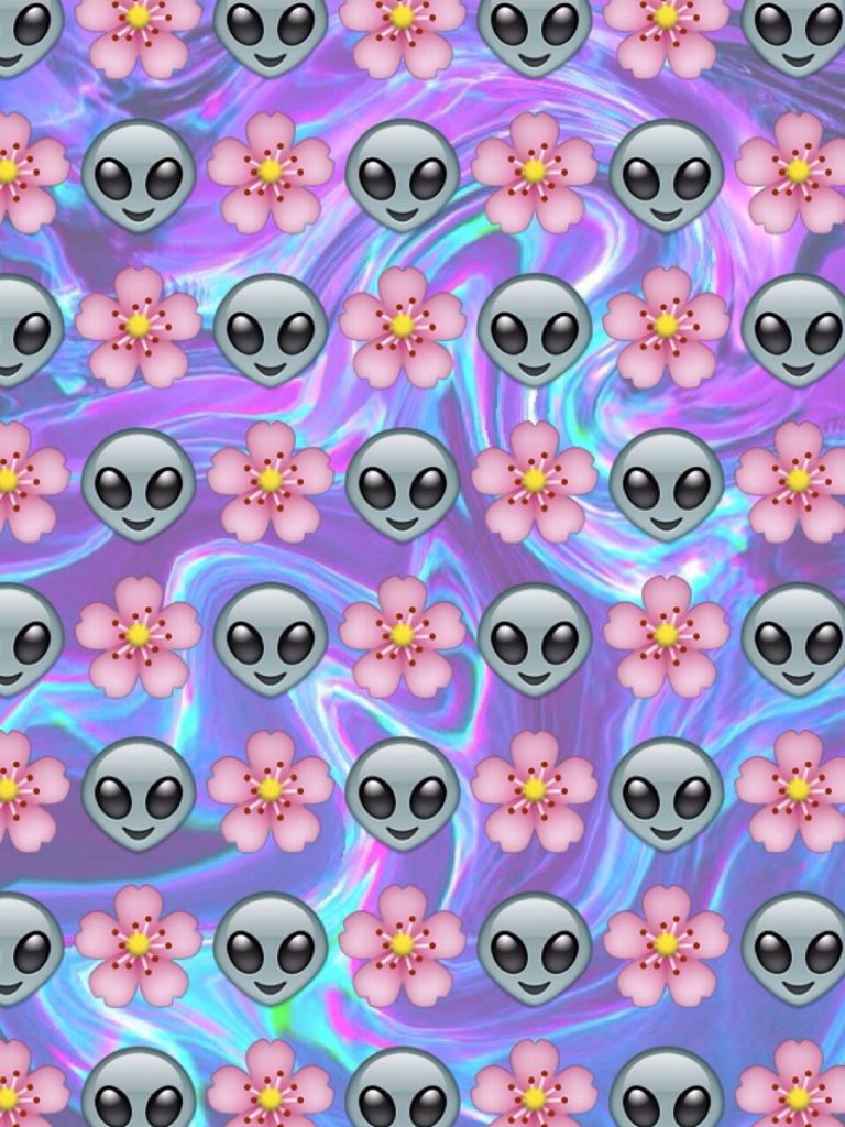 alien, emoji, and flowers image. Emoji background, Emoji wallpaper, Cute wallpaper background
