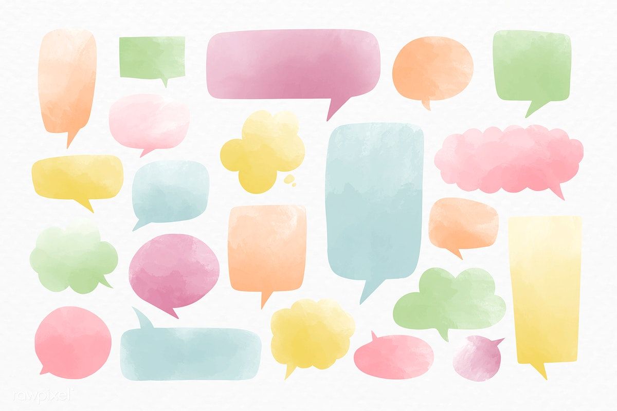 Blank pastel speech bubble vectors set on a white background. free image / Aum. Vector free, Speech bubble, Thought bubbles